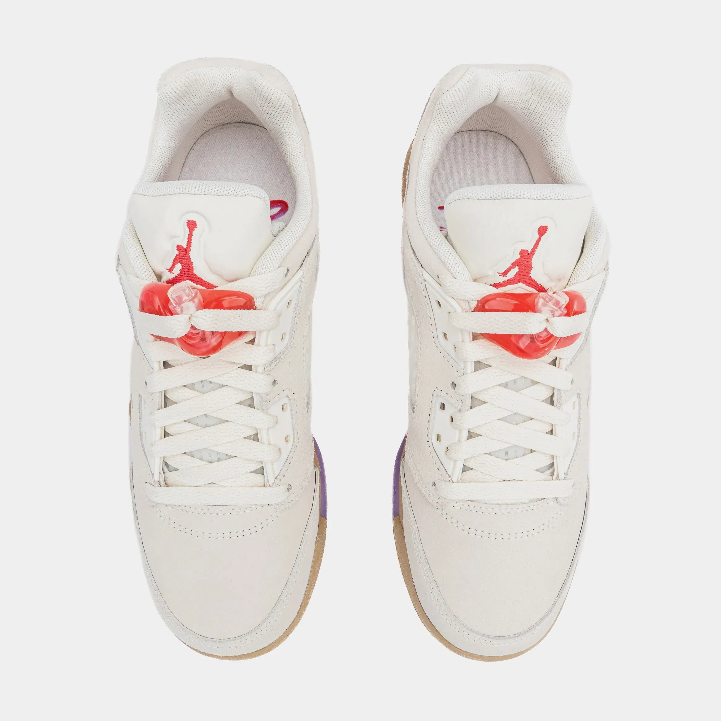 Air Jordan 5 Retro Low Grade School Lifestyle Shoes (Pale Ivory/Fusion Red/Desert)