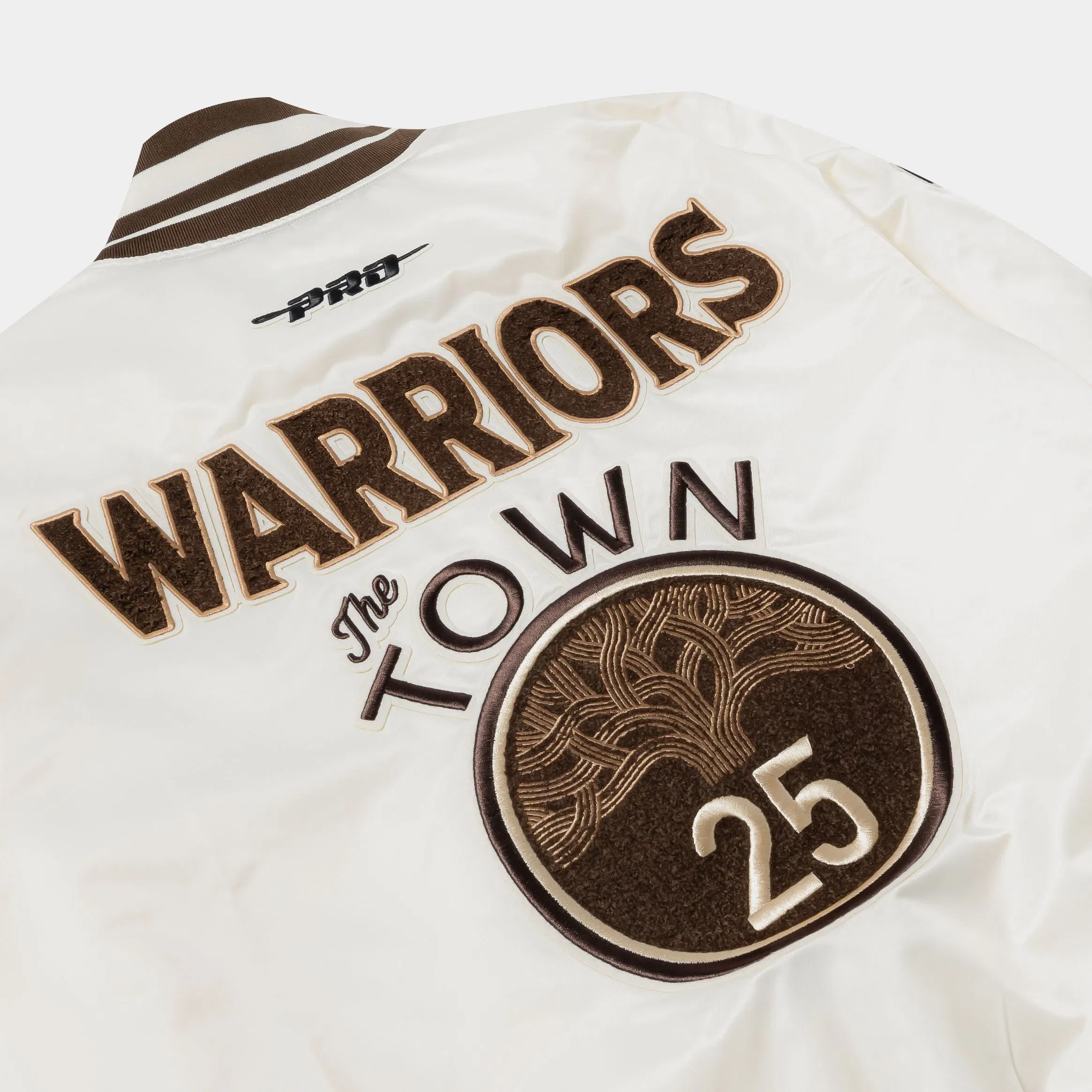 PRO STANDARD Golden State Warriors City Edition Satin Mens Jacket (Beige/Brown)
