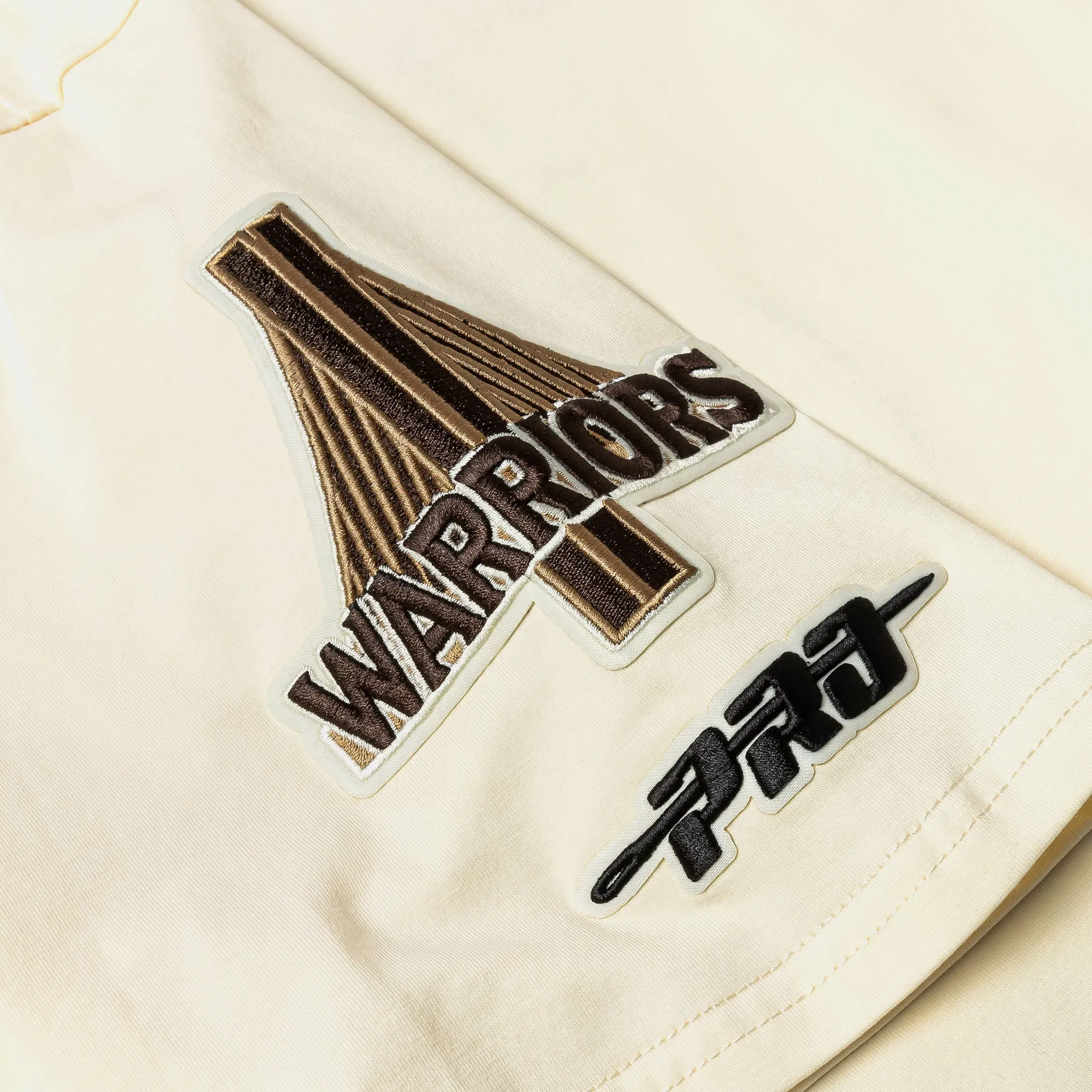 PRO STANDARD Golden State Warriors City Mens Short Sleeve Shirt (Beige/Brown)