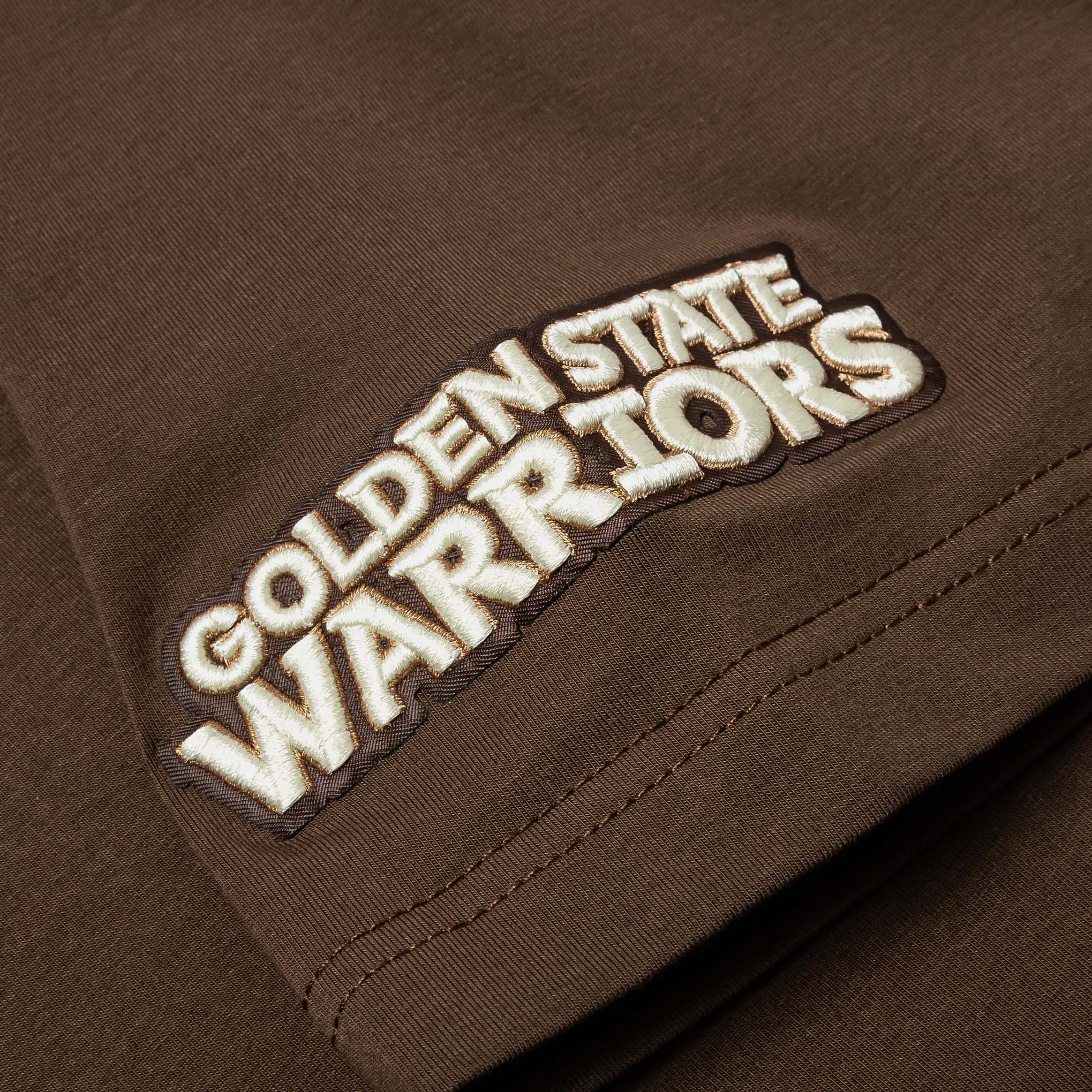 PRO STANDARD Golden State Warriors City Mens Short Sleeve Shirt (Brown/White)
