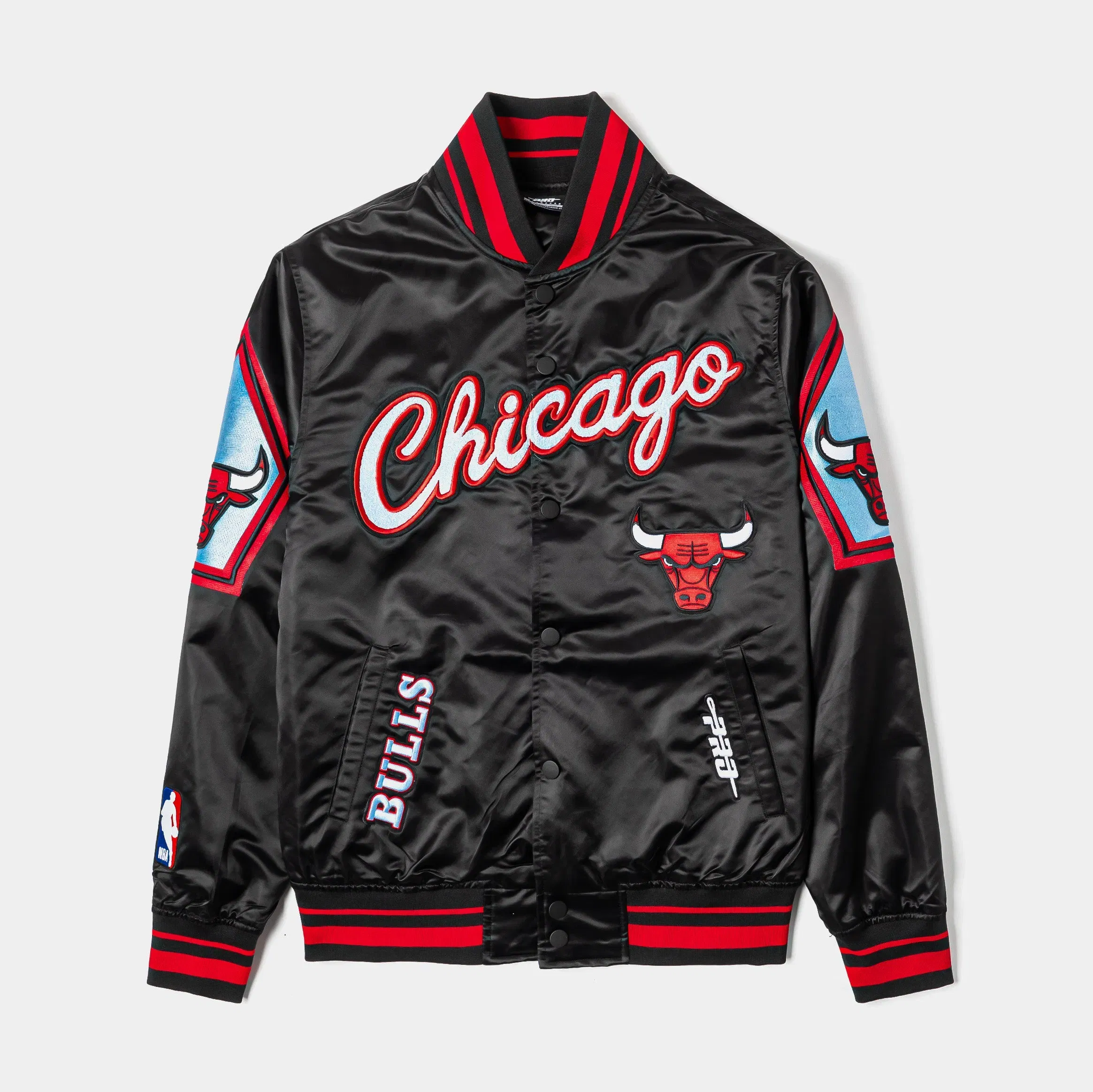 PRO STANDARD Chicago Bulls City Edition Pro Satin Mens Jacket (Black/Red)