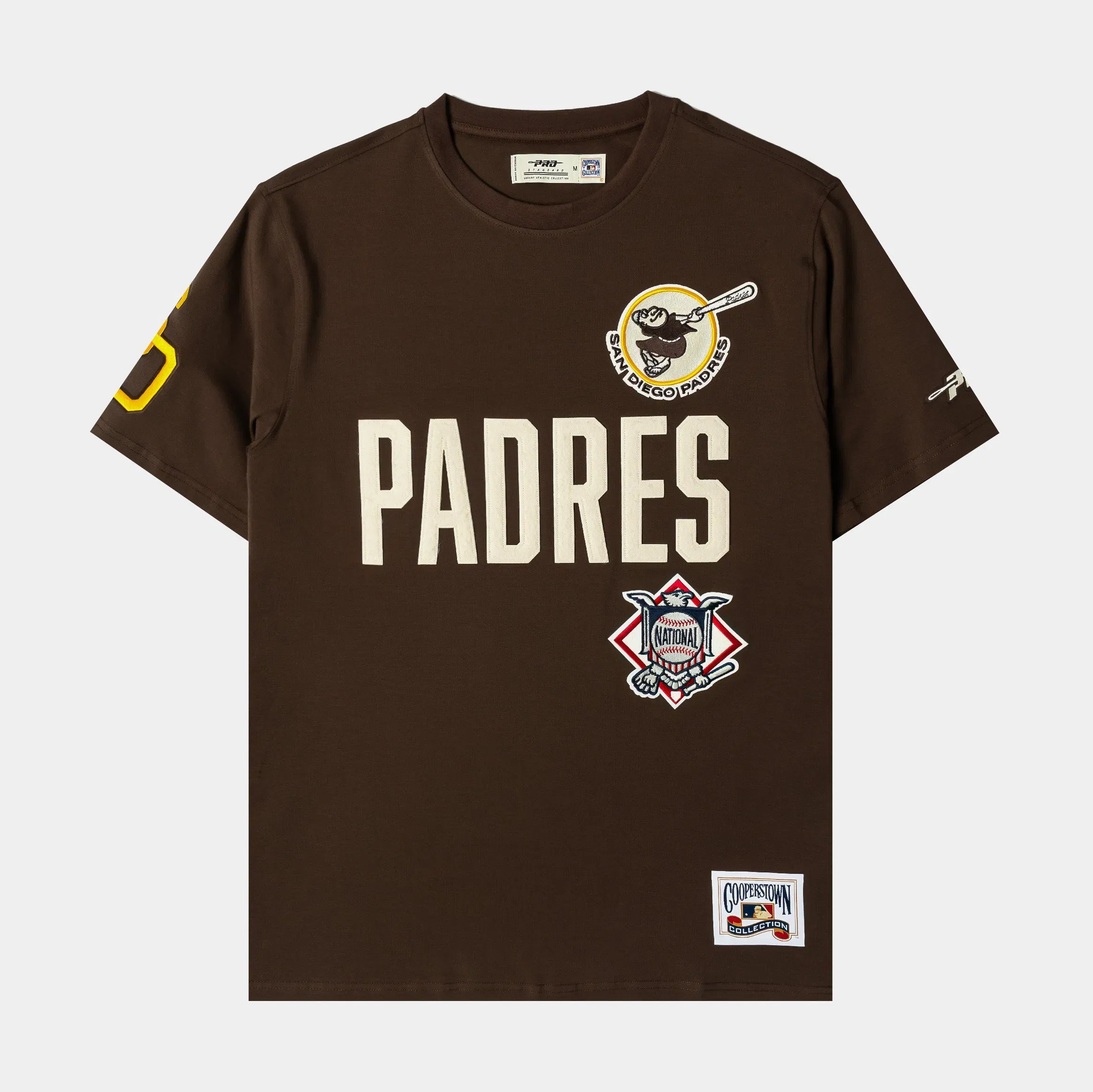 PRO STANDARD San Diego Padres Modern Original Mens Short Sleeve Shirt (Brown/White)