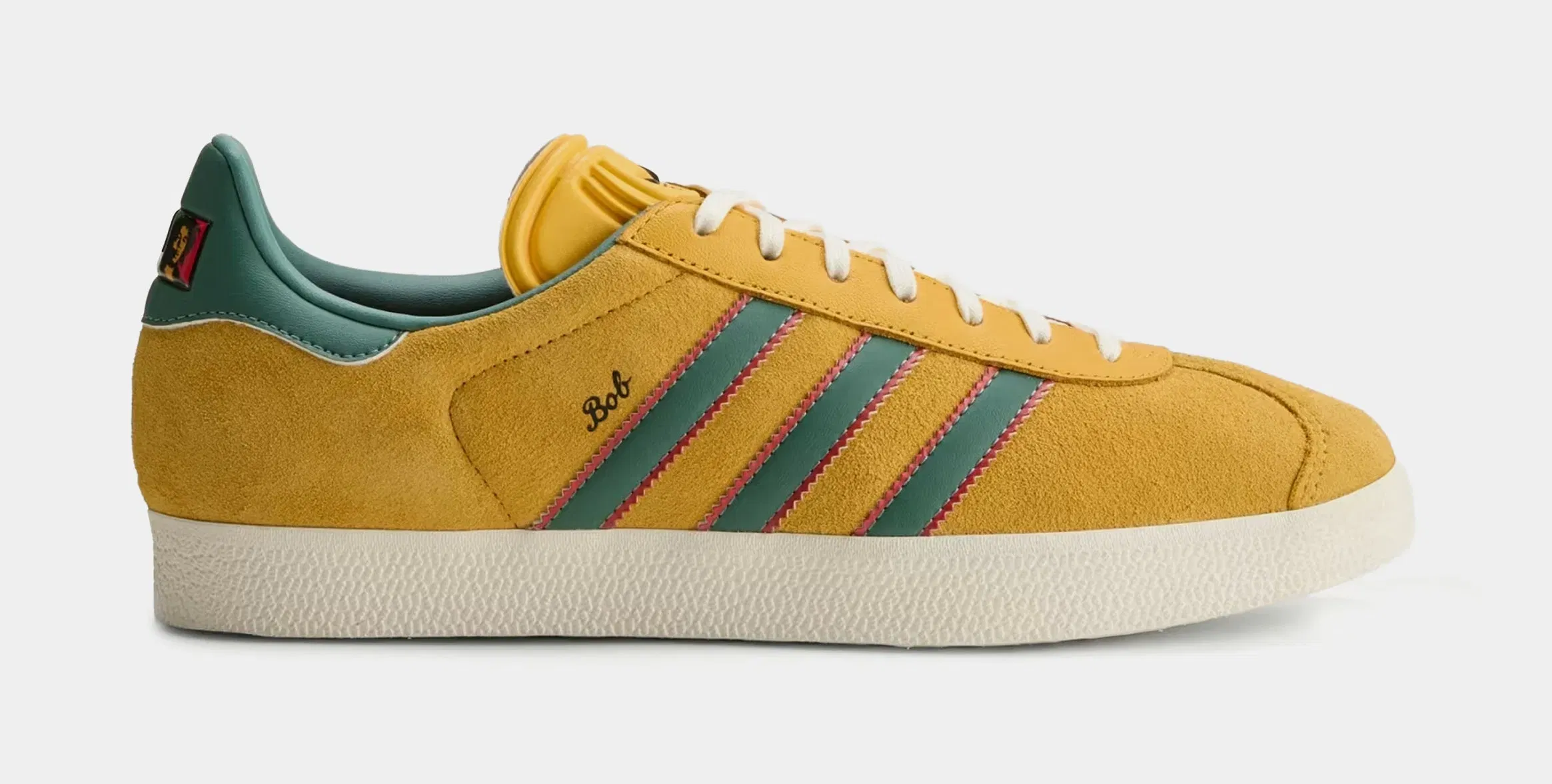 adidas Gazelle Jamaica x Bob Marley Mens Lifestyle Shoes (Bold Gold/None/Pure Ruby)