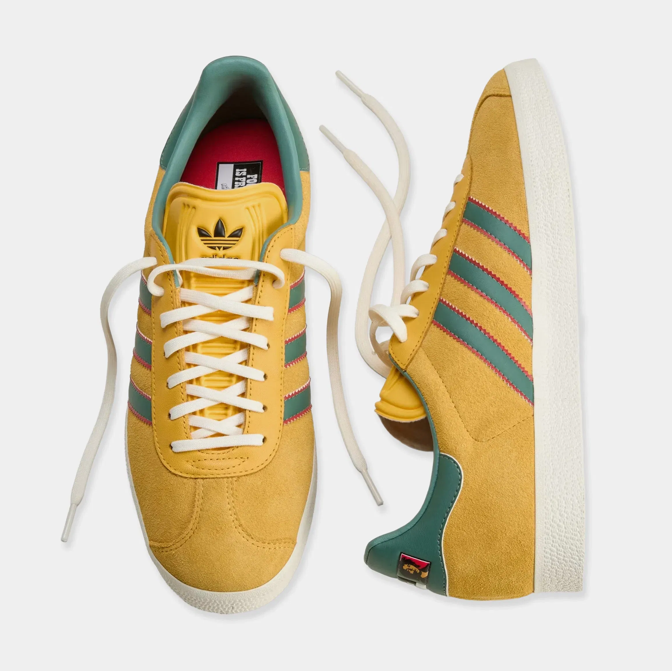 adidas Gazelle Jamaica x Bob Marley Mens Lifestyle Shoes (Bold Gold/None/Pure Ruby)