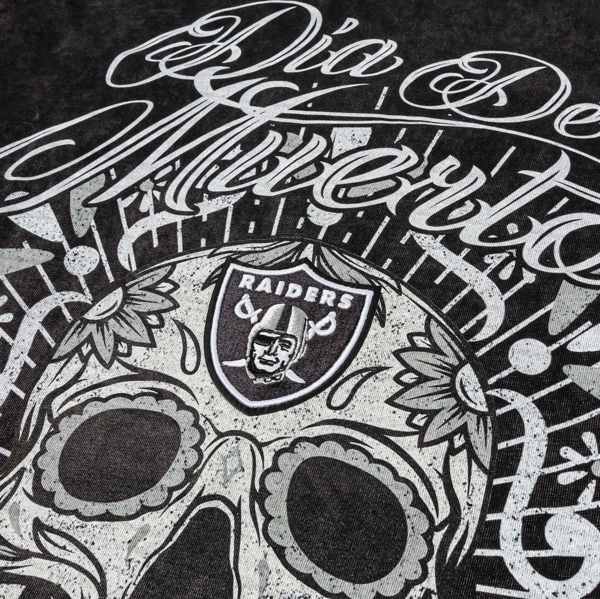PRO STANDARD Shoe Palace Exclusive Las Vegas Raiders Día De Muertos Skull Mens Short Sleeve Shirt (Black)
