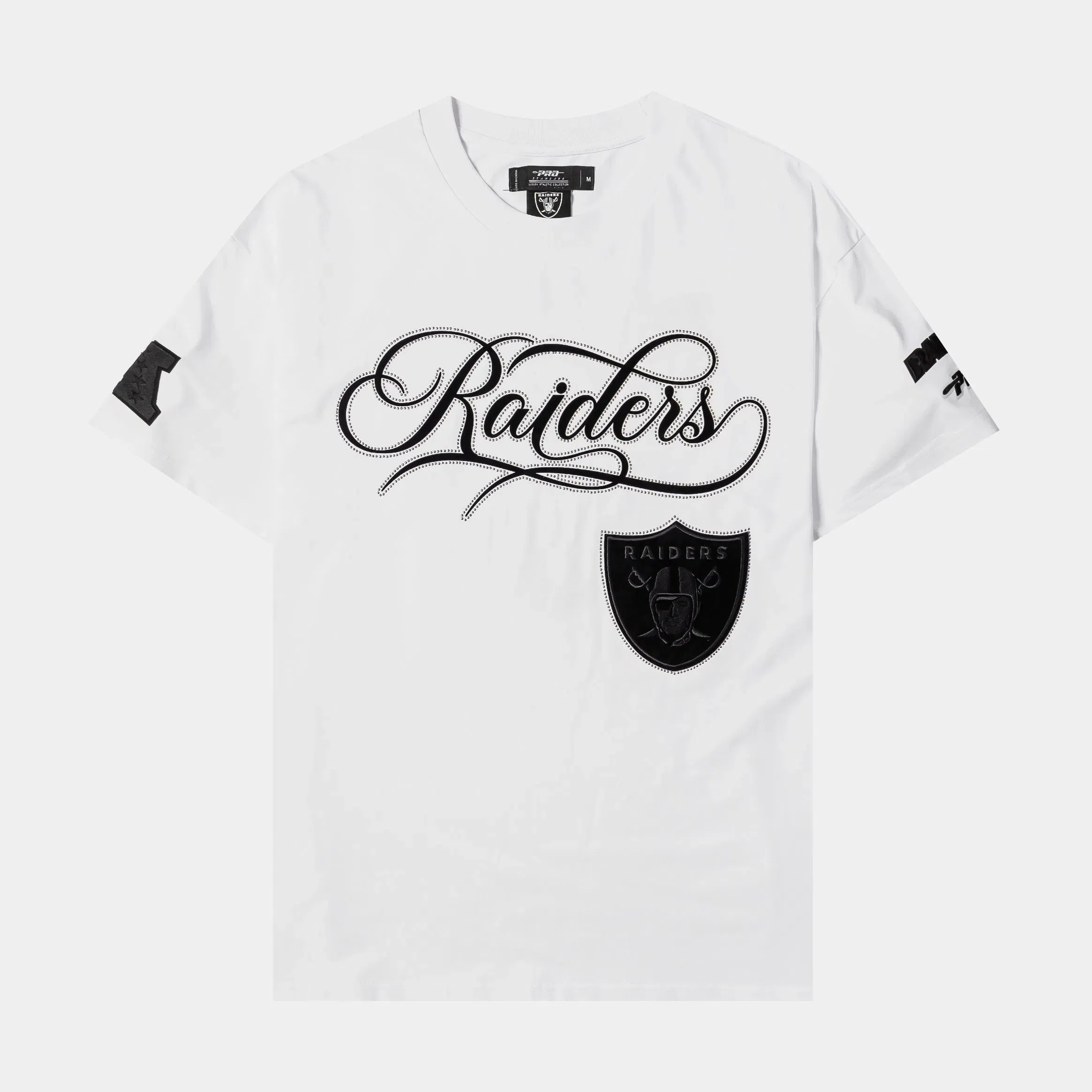 PRO STANDARD Las Vegas Raiders Blackout Mens Short Sleeve Shirt (White/Black)