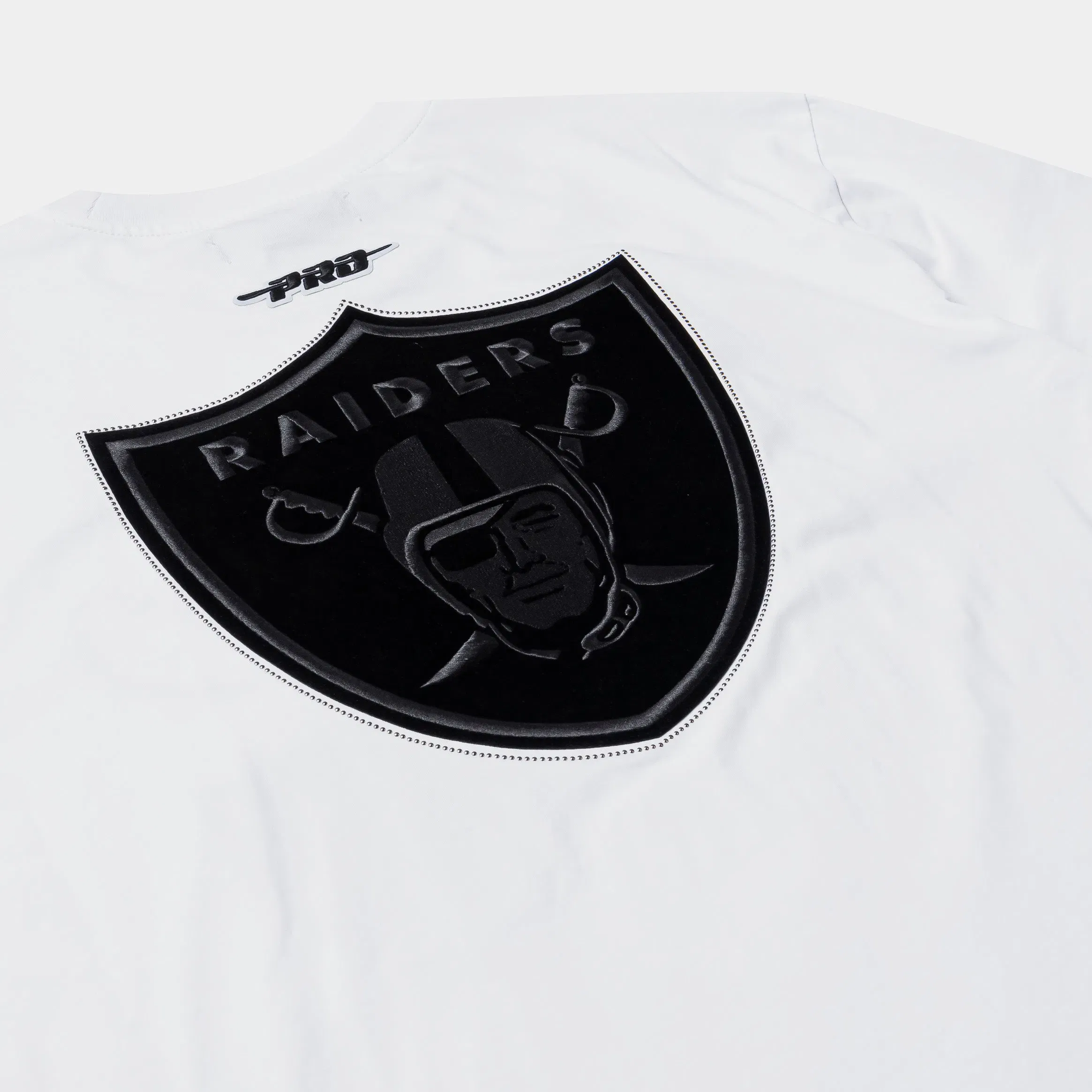 PRO STANDARD Las Vegas Raiders Blackout Mens Short Sleeve Shirt (White/Black)