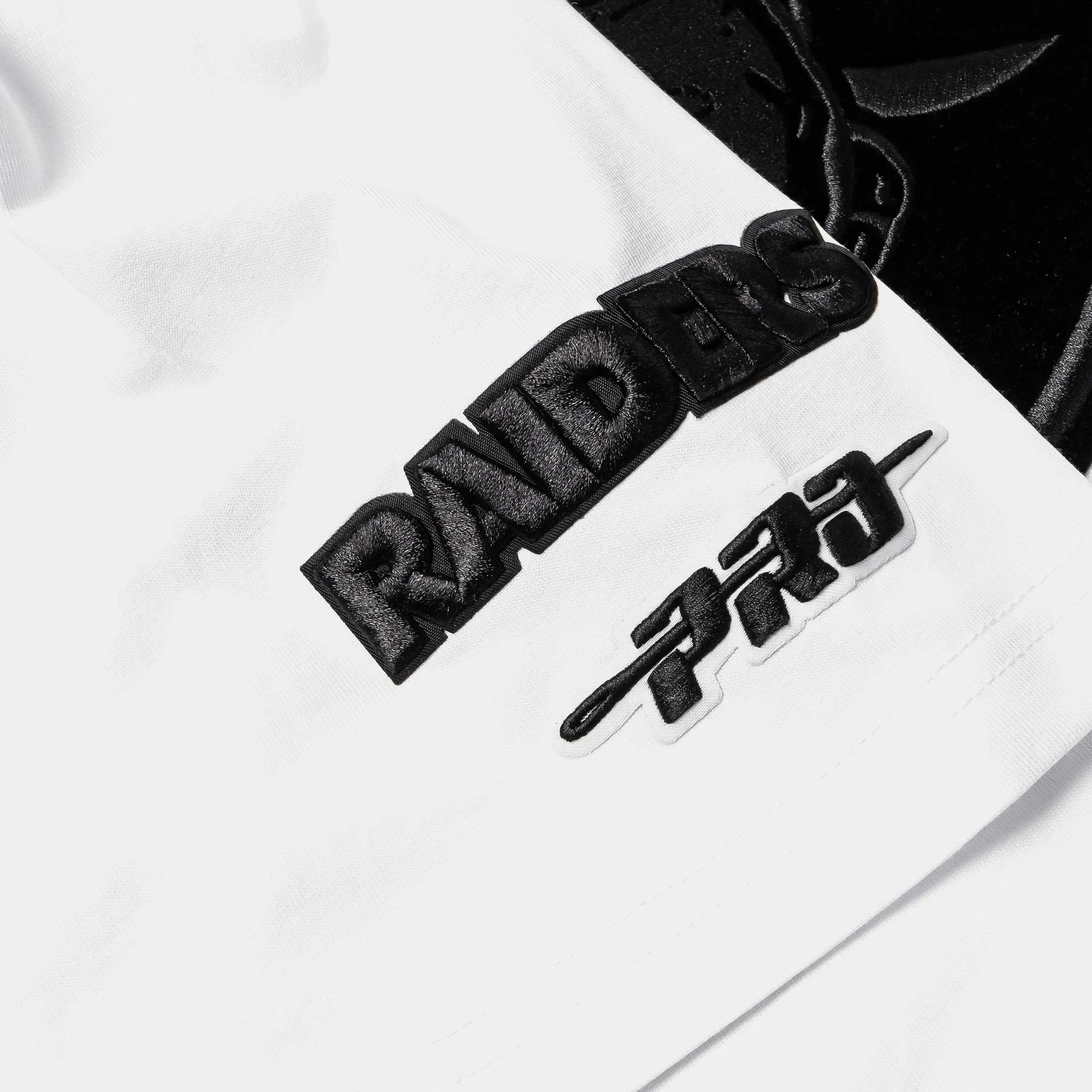 PRO STANDARD Las Vegas Raiders Blackout Mens Short Sleeve Shirt (White/Black)