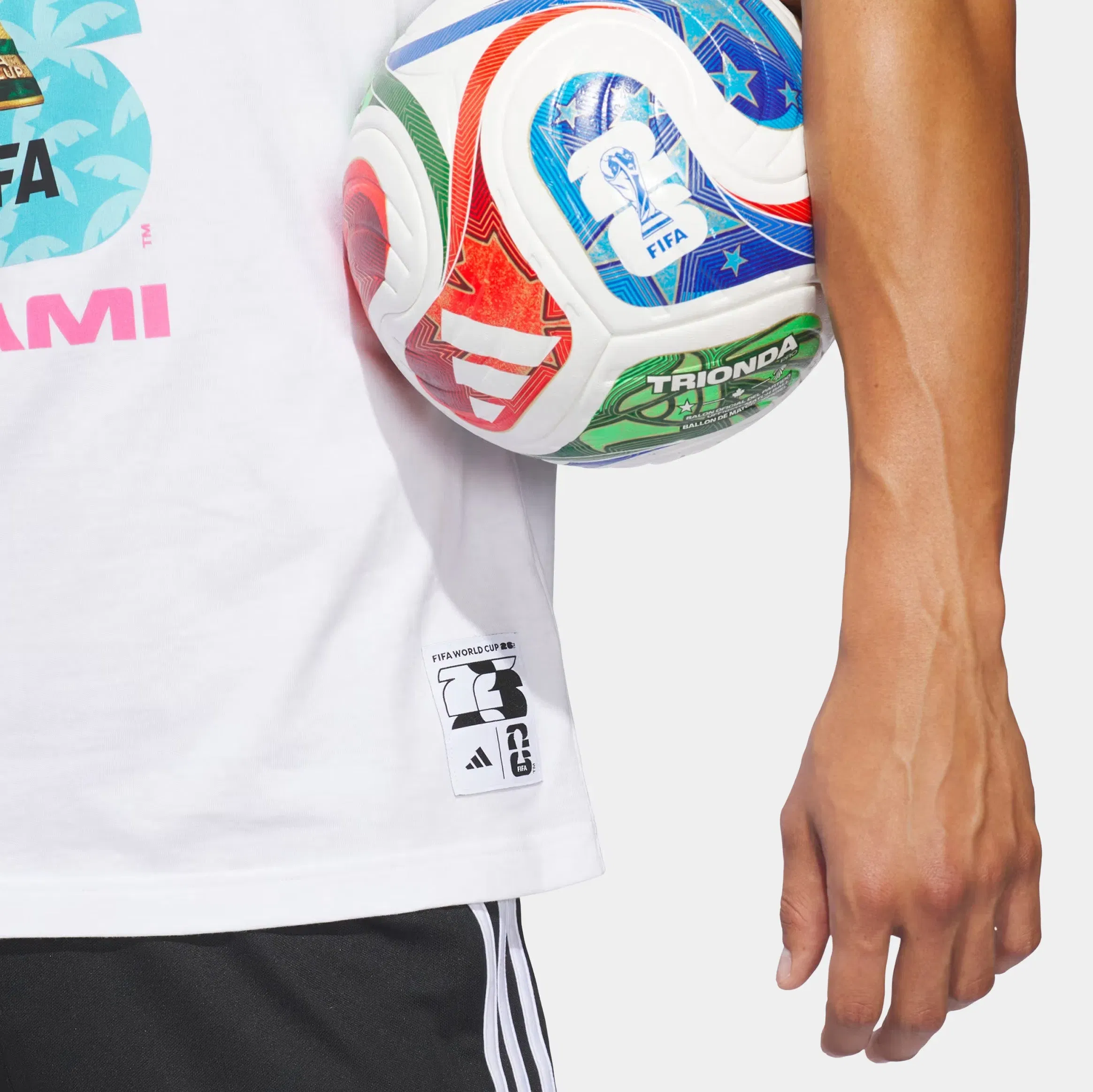 adidas FIFA World Cup '26 Host City Miami Graphic Mens Short Sleeve Shirt (White)