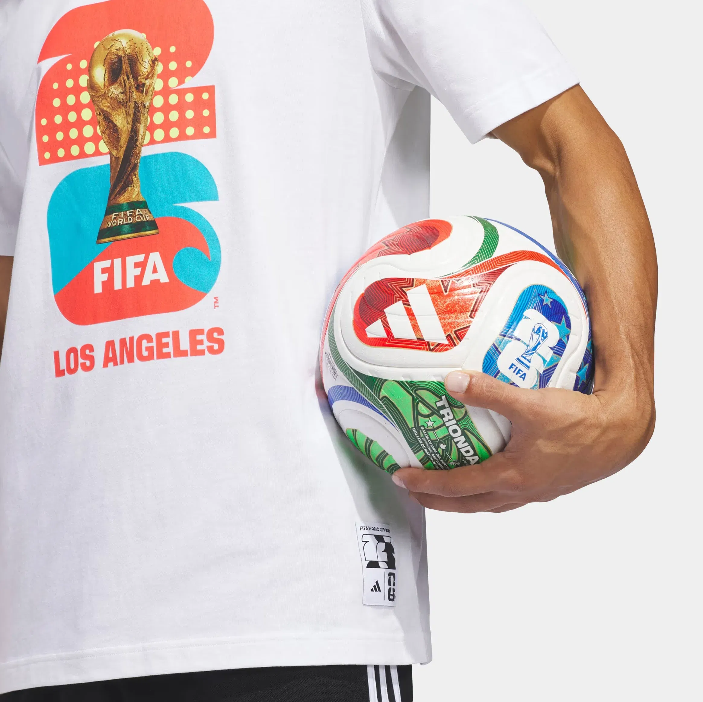 adidas FIFA World Cup '26 Host City Los Angeles Graphic Mens Short Sleeve Shirt (White)