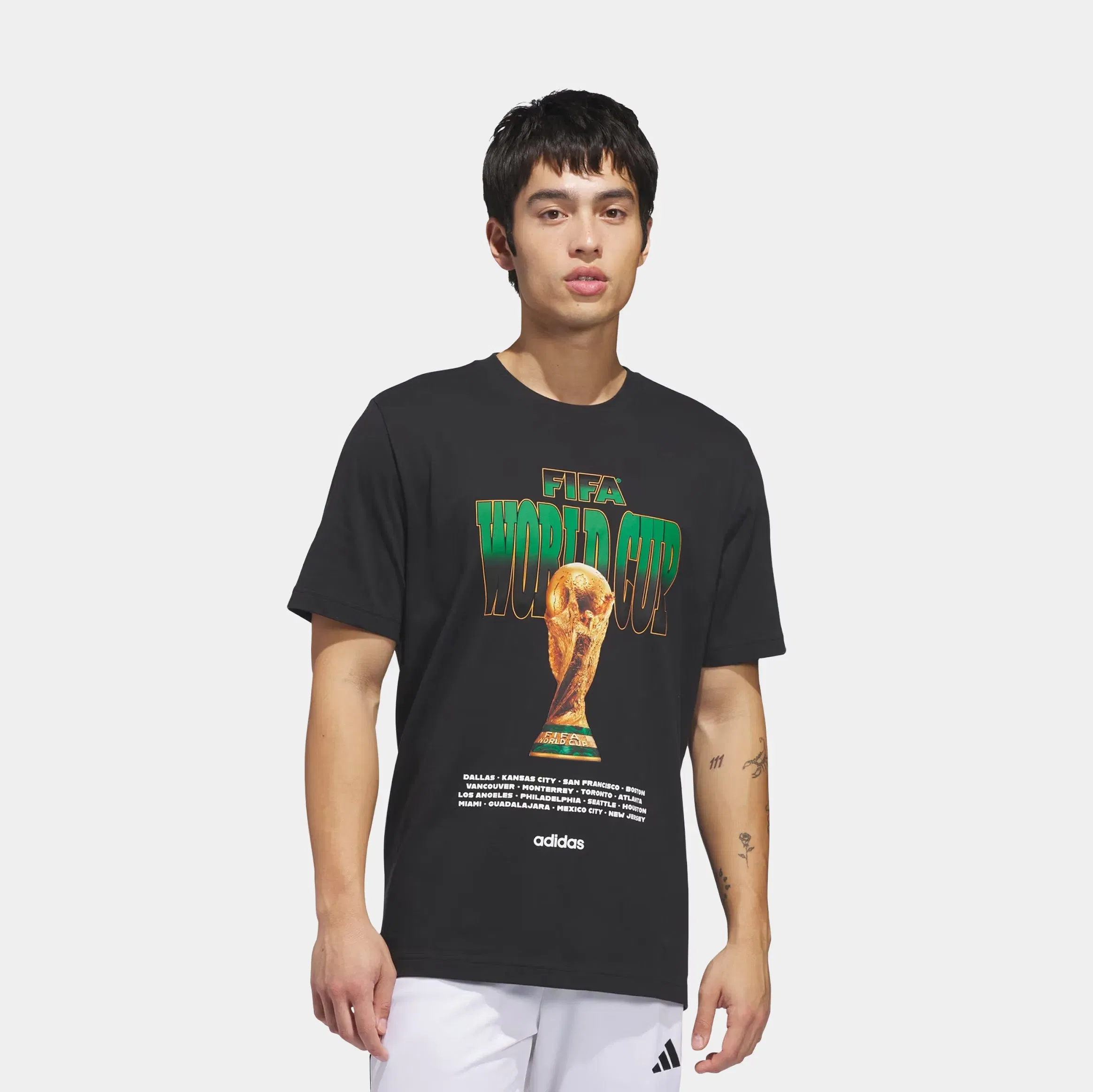 adidas FIFA World Cup '26 Tour Graphic Mens Short Sleeve Shirt (Black)