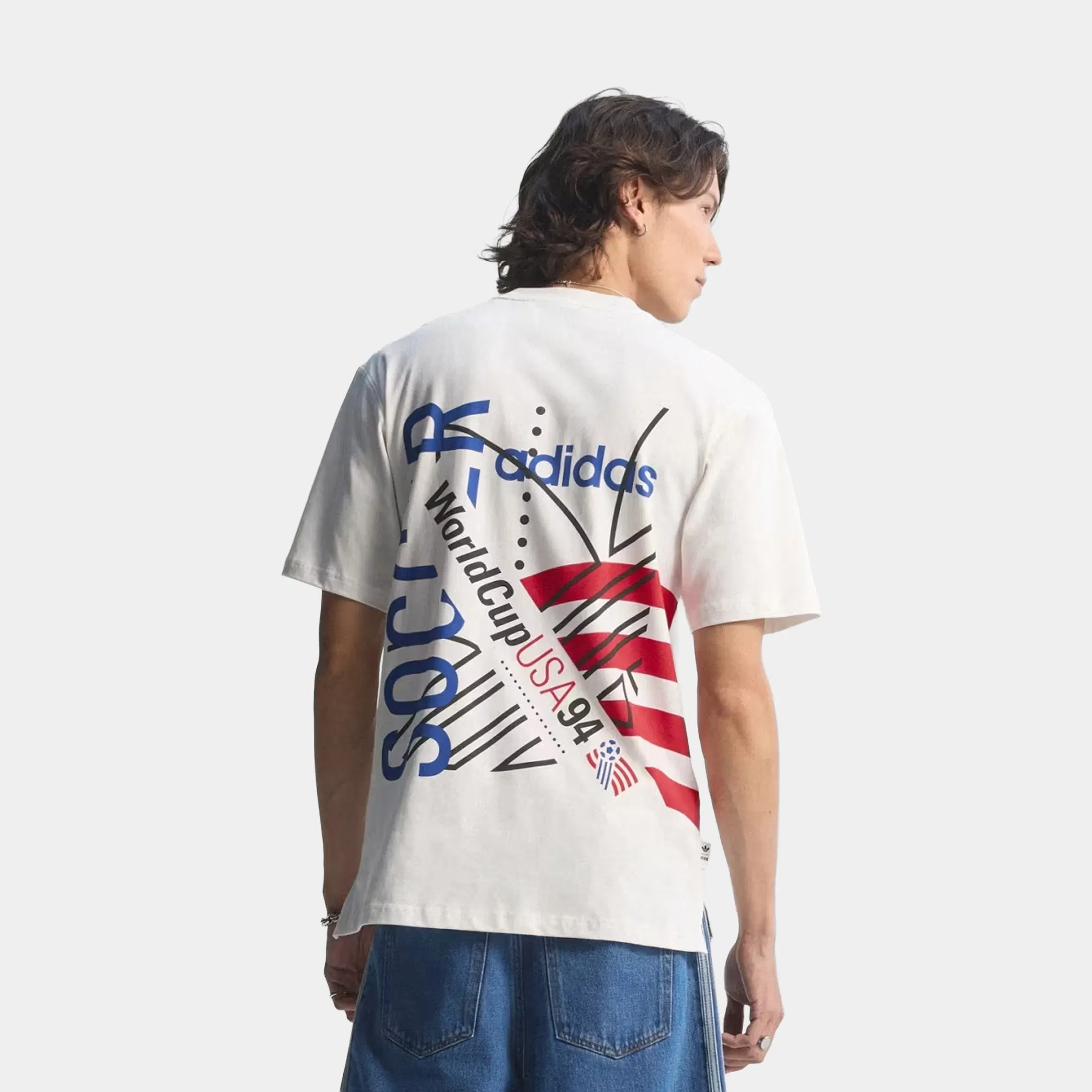 adidas USA 94 Graphic Mens Short Sleeve Shirt (Cloud White)