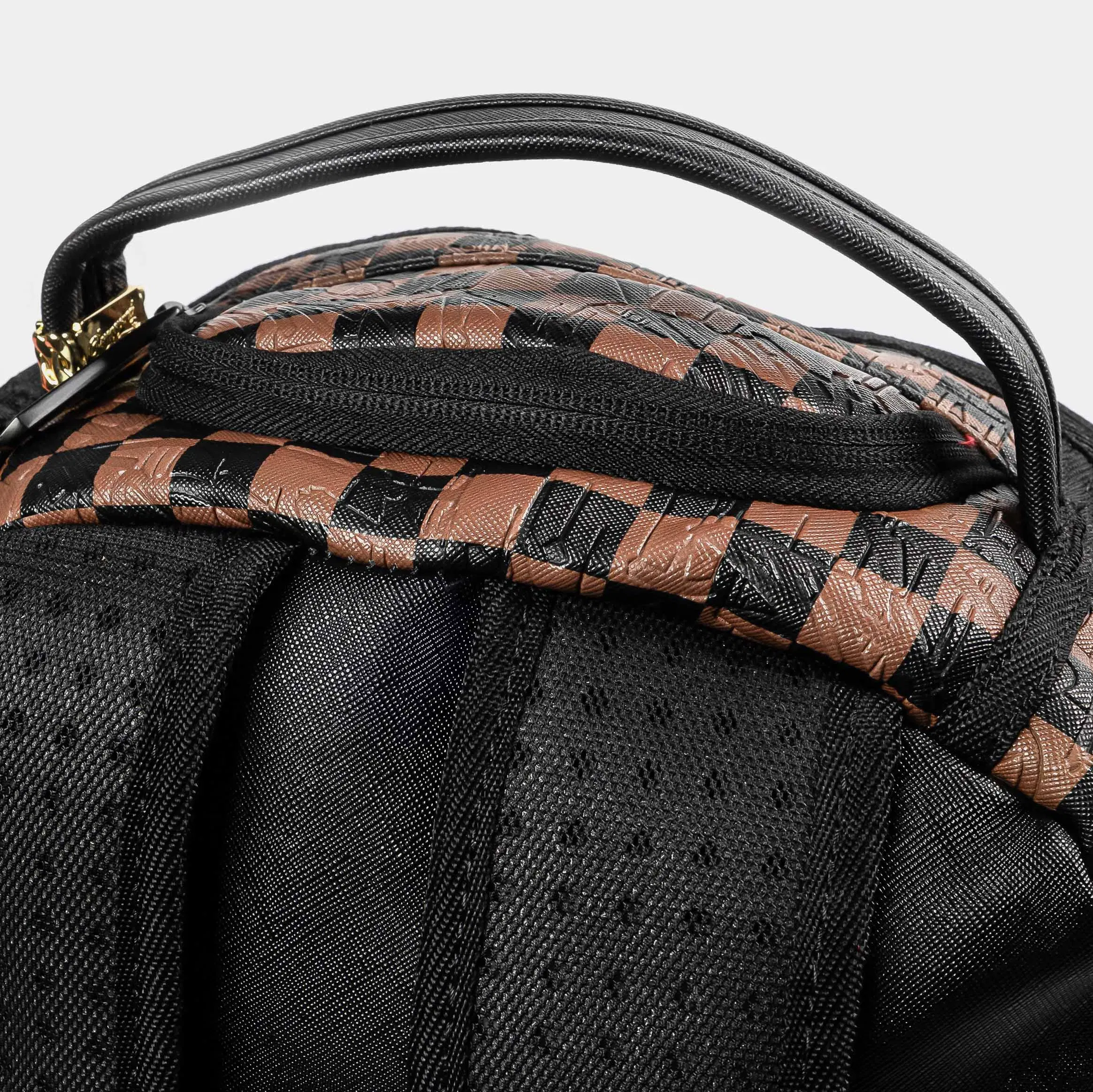 Sprayground Emboss 2 Checkered Mens Backpack (Black/Brown)