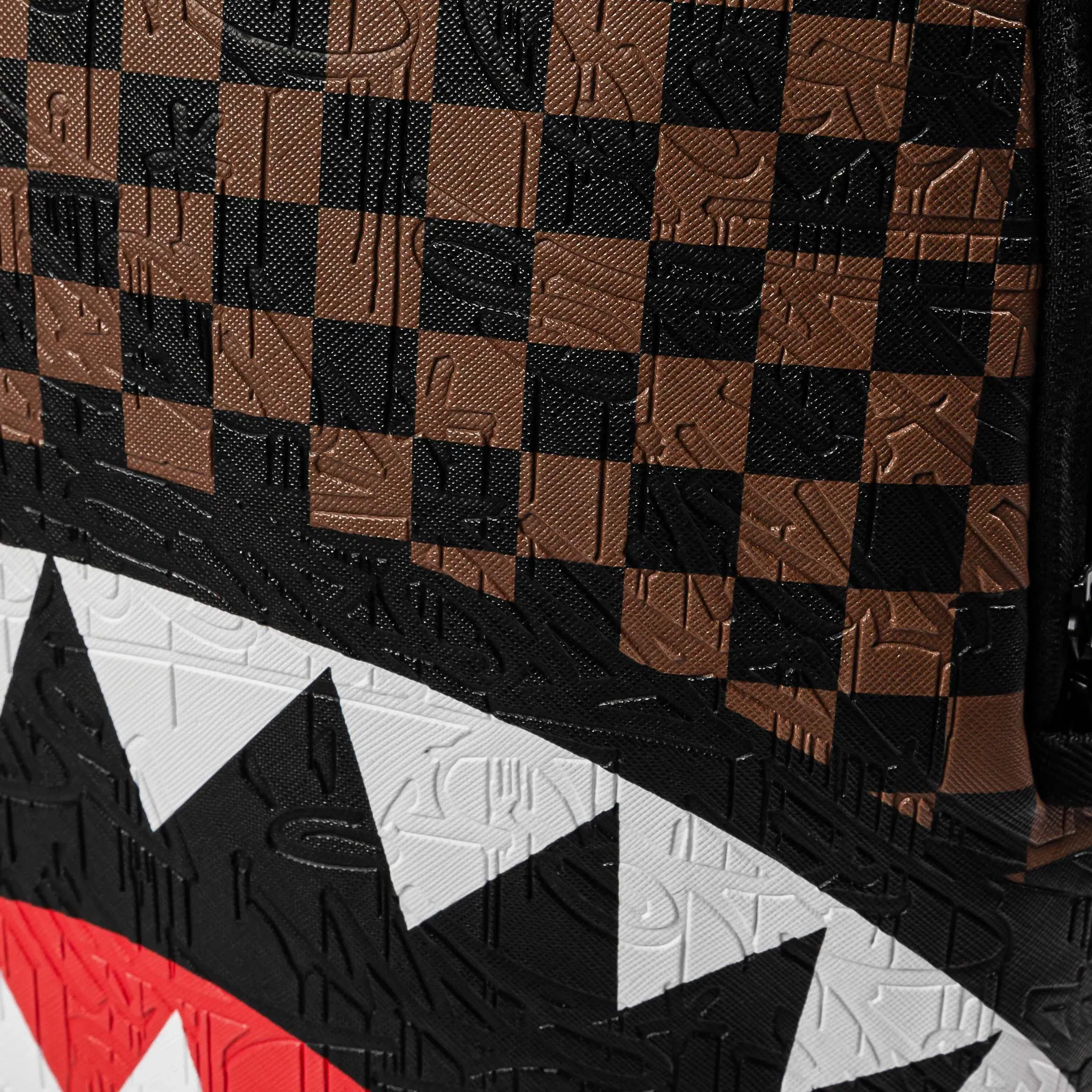 Sprayground Emboss 2 Checkered Mens Backpack (Black/Brown)
