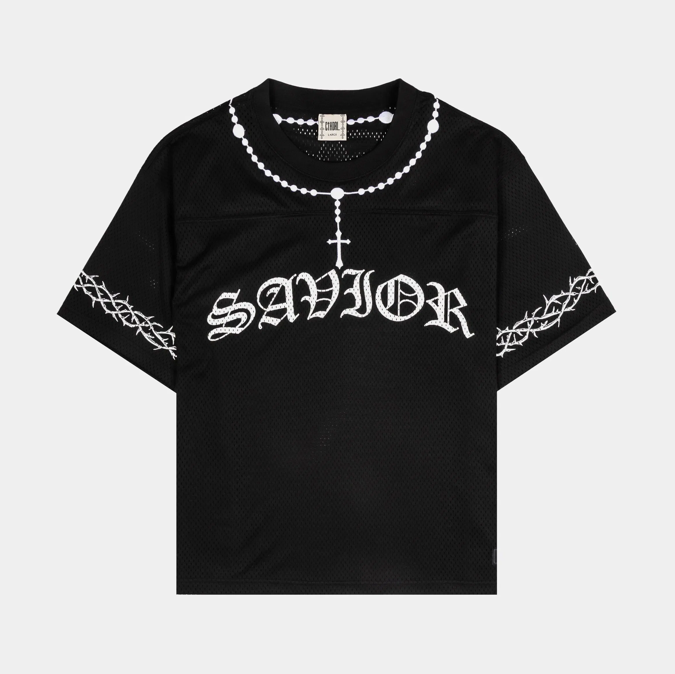 CTHDRL The Savior Football Mens Jersey (Black/White)