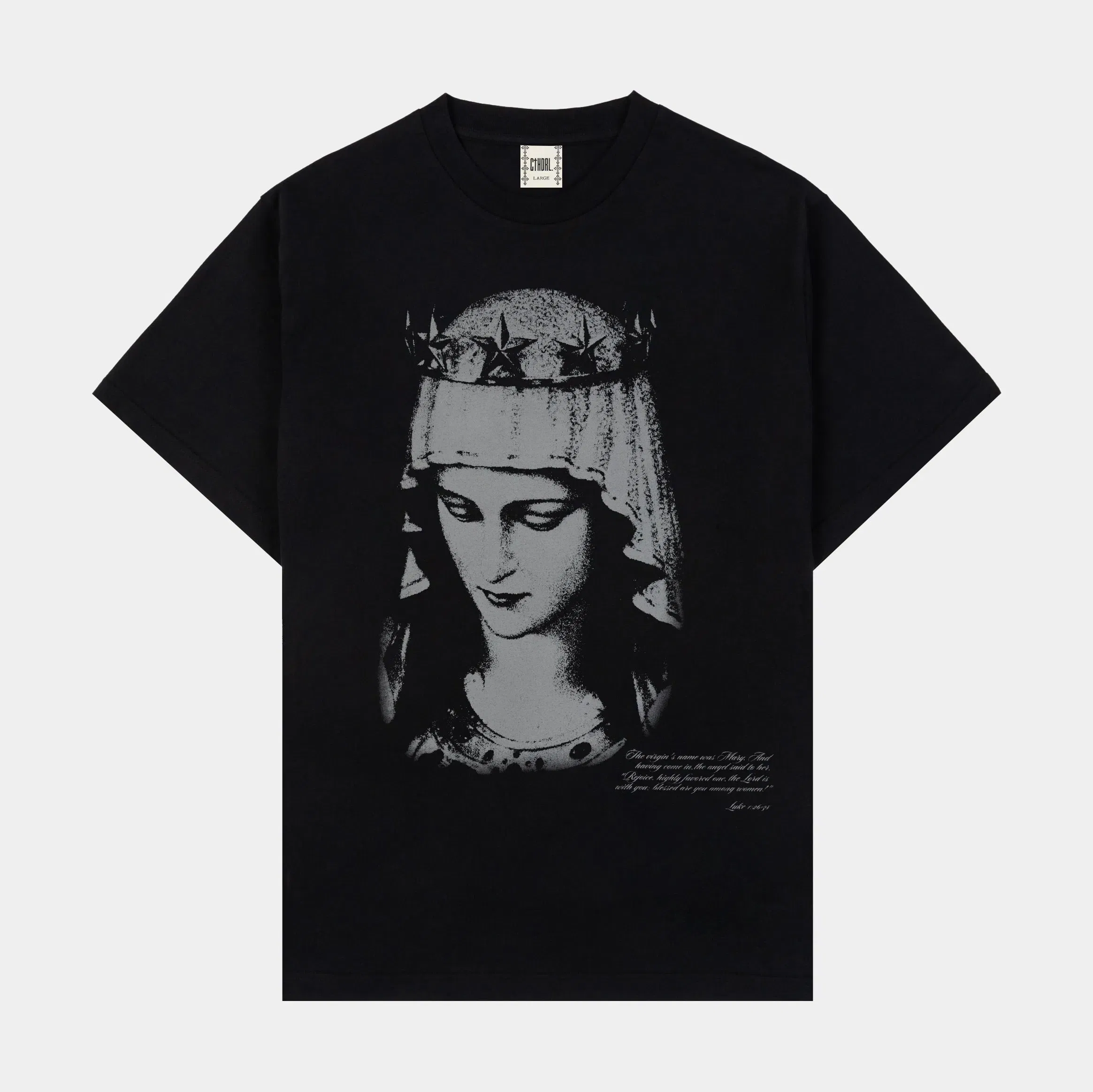 CTHDRL The Angels Mens Short Sleeve Shirt (Black/White)