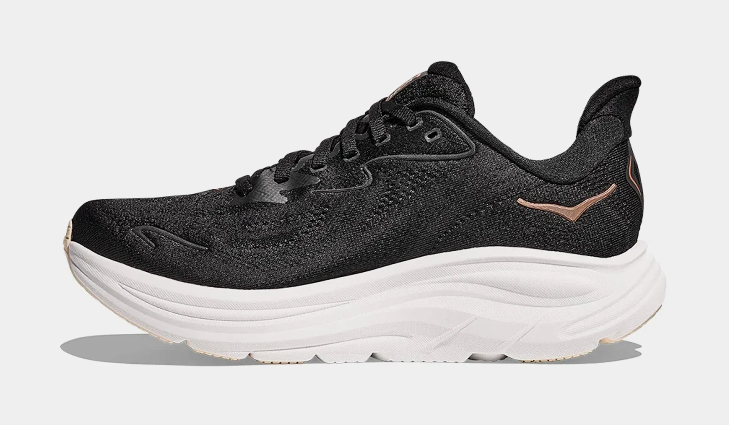 Hoka Clifton 10 Womens Running Shoes (Black/Rose Gold)