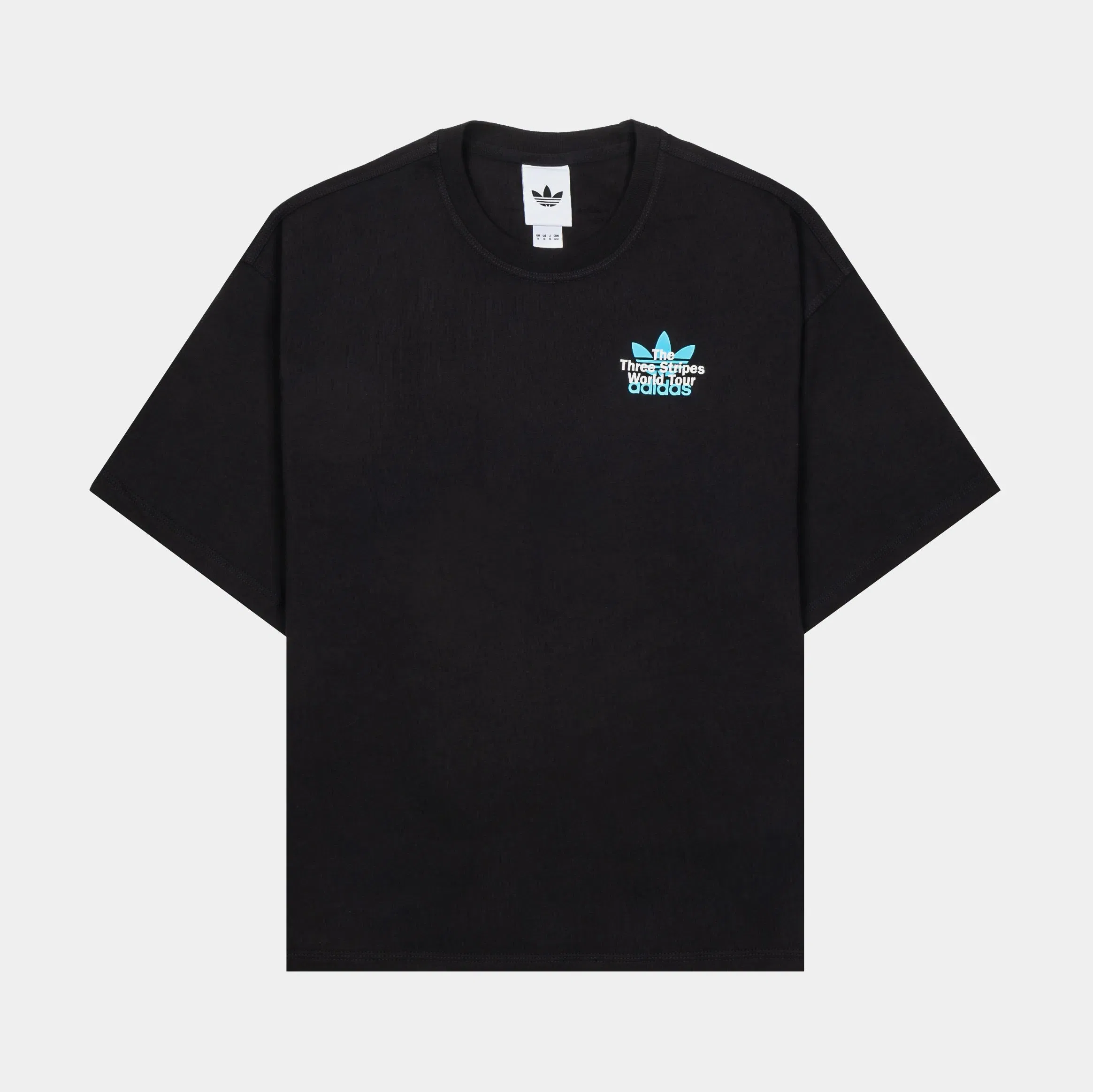 adidas Originals World Tour Mens Short Sleeve Shirt (Black/Blue)