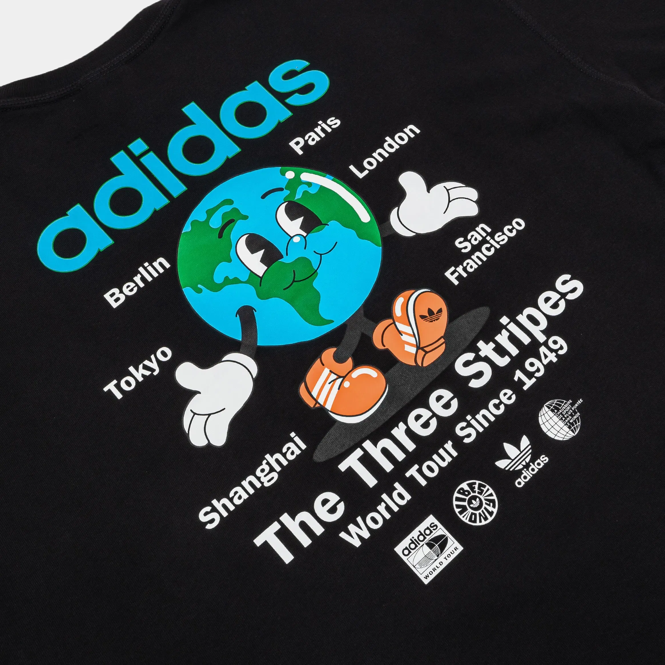 adidas Originals World Tour Mens Short Sleeve Shirt (Black/Blue)