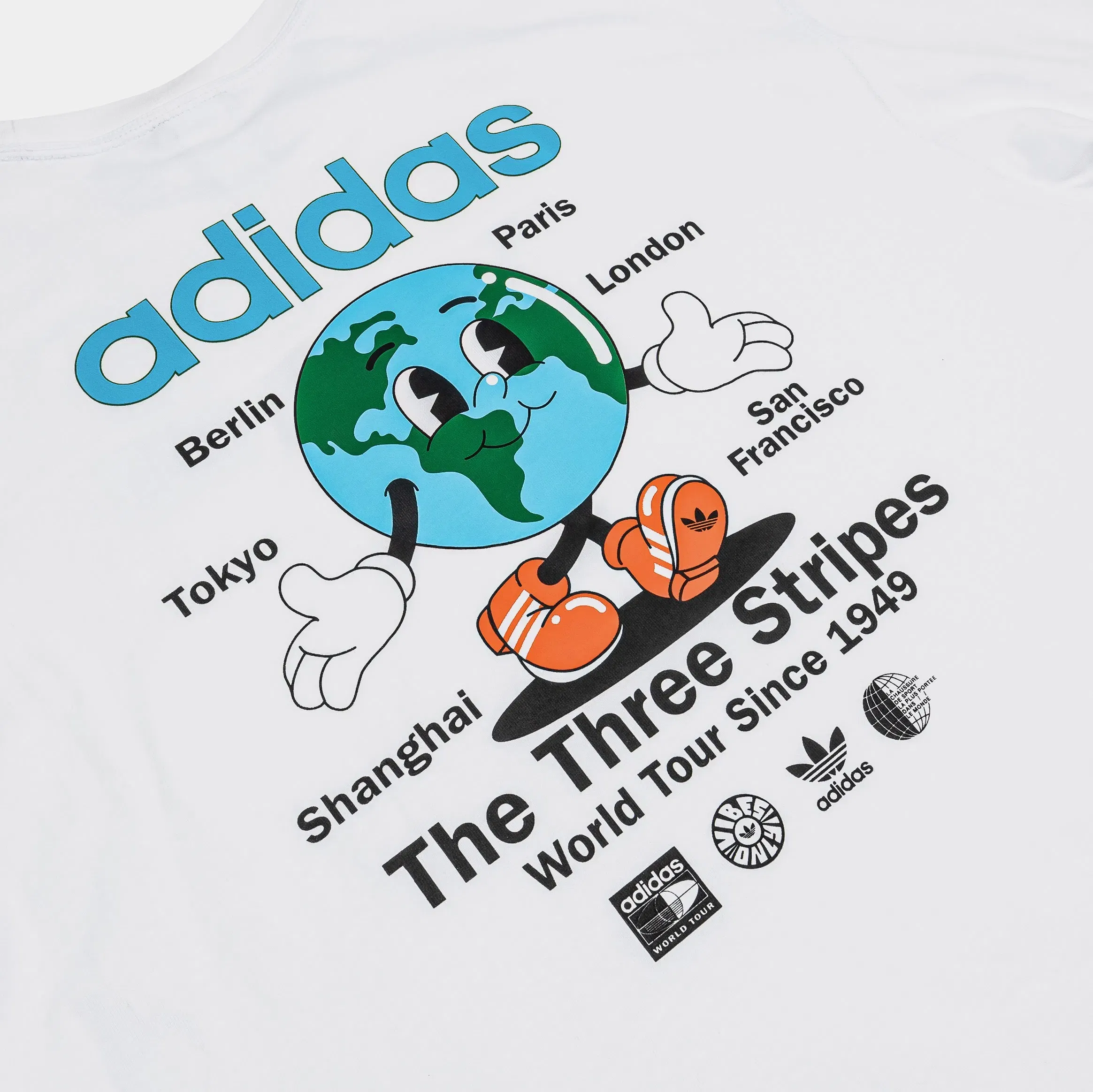 adidas Originals World Tour Mens Short Sleeve Shirt (White/Blue)