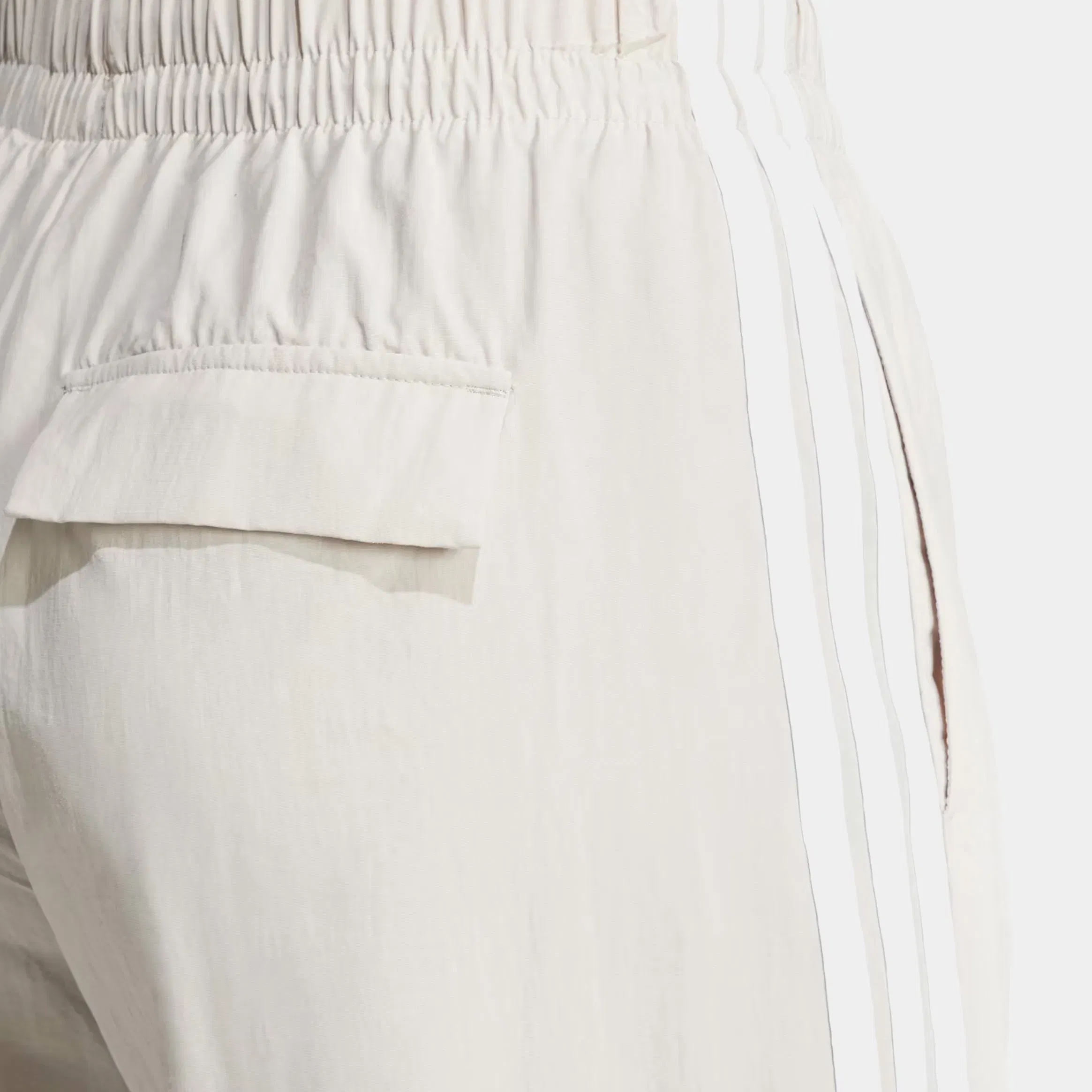 adidas 3 Stripes Woven Parachute Womens Pants (Beige/White)