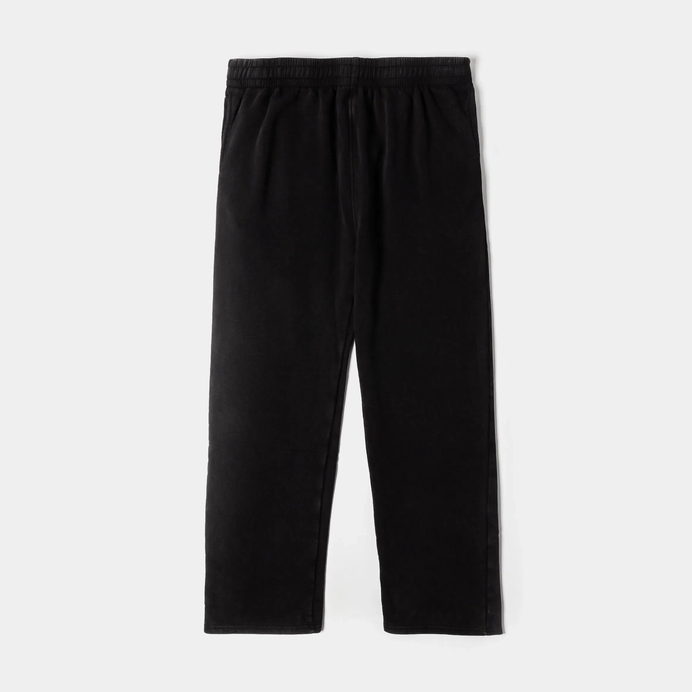 MAISON ARTICLE Washed Wide Leg Fleece Mens Pants (Black)