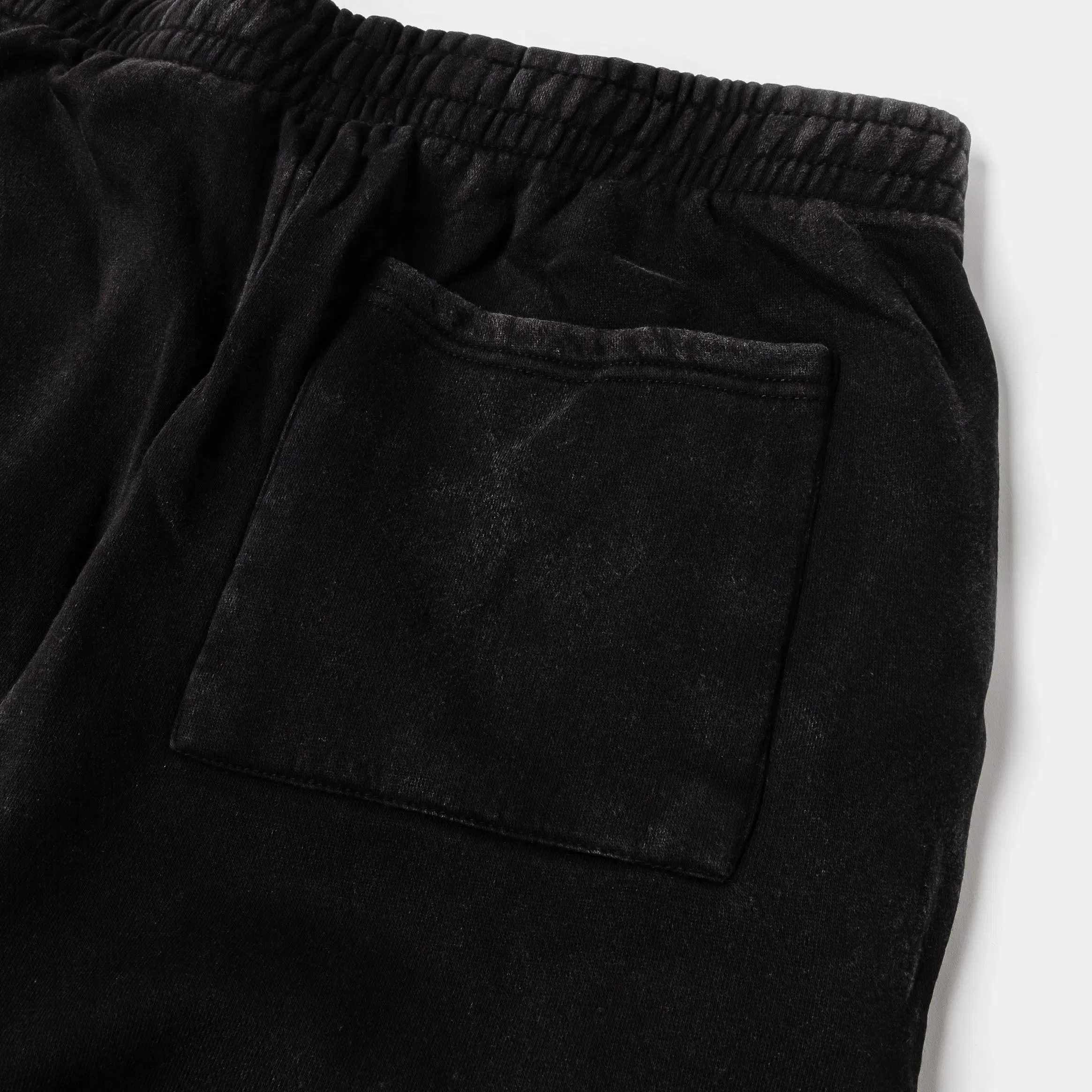 MAISON ARTICLE Washed Wide Leg Fleece Mens Pants (Black)
