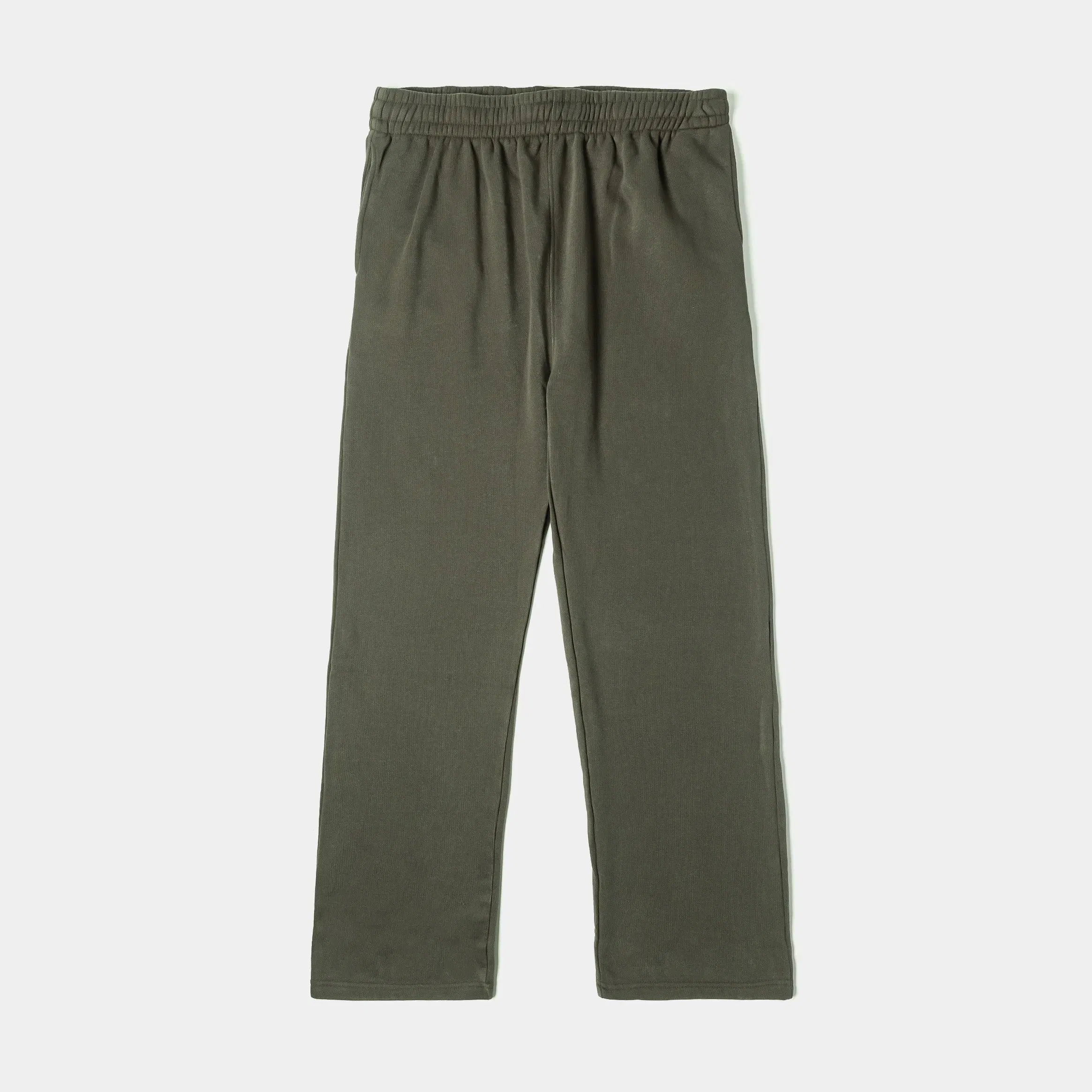 MAISON ARTICLE Washed Wide Leg Fleece Mens Pants (Olive/Olive)