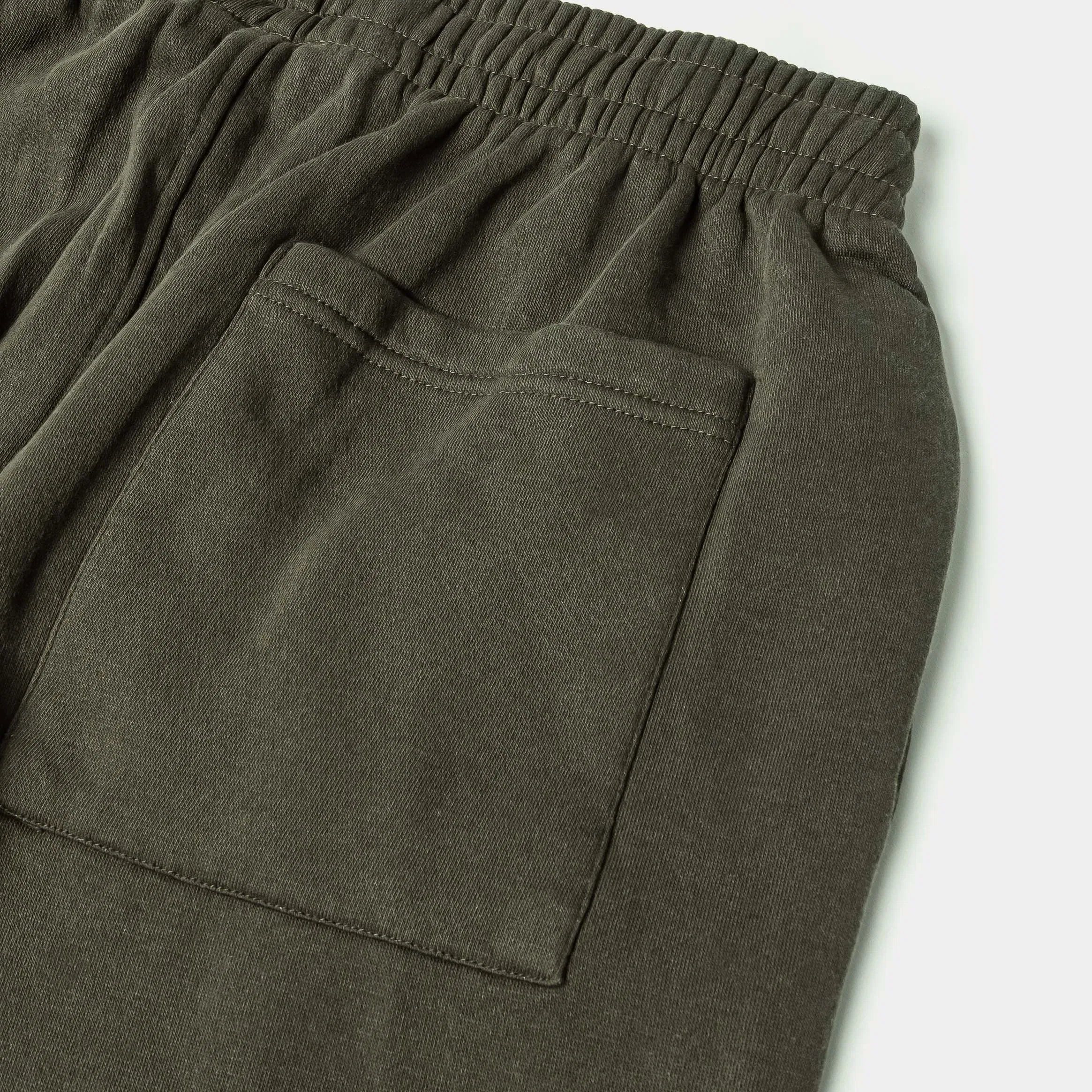 MAISON ARTICLE Washed Wide Leg Fleece Mens Pants (Olive/Olive)