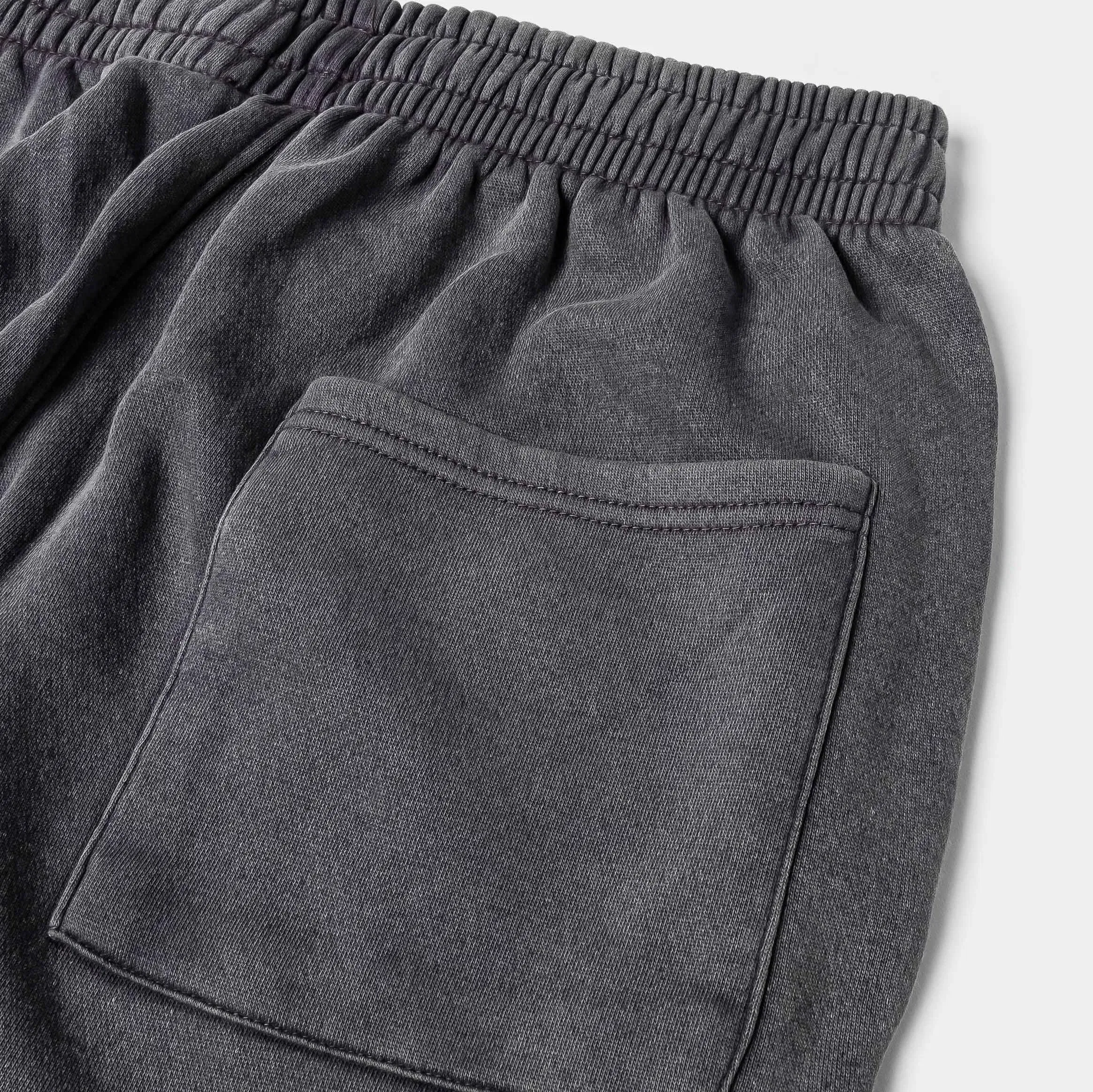 MAISON ARTICLE Washed Wide Leg Fleece Mens Pants (Grey)