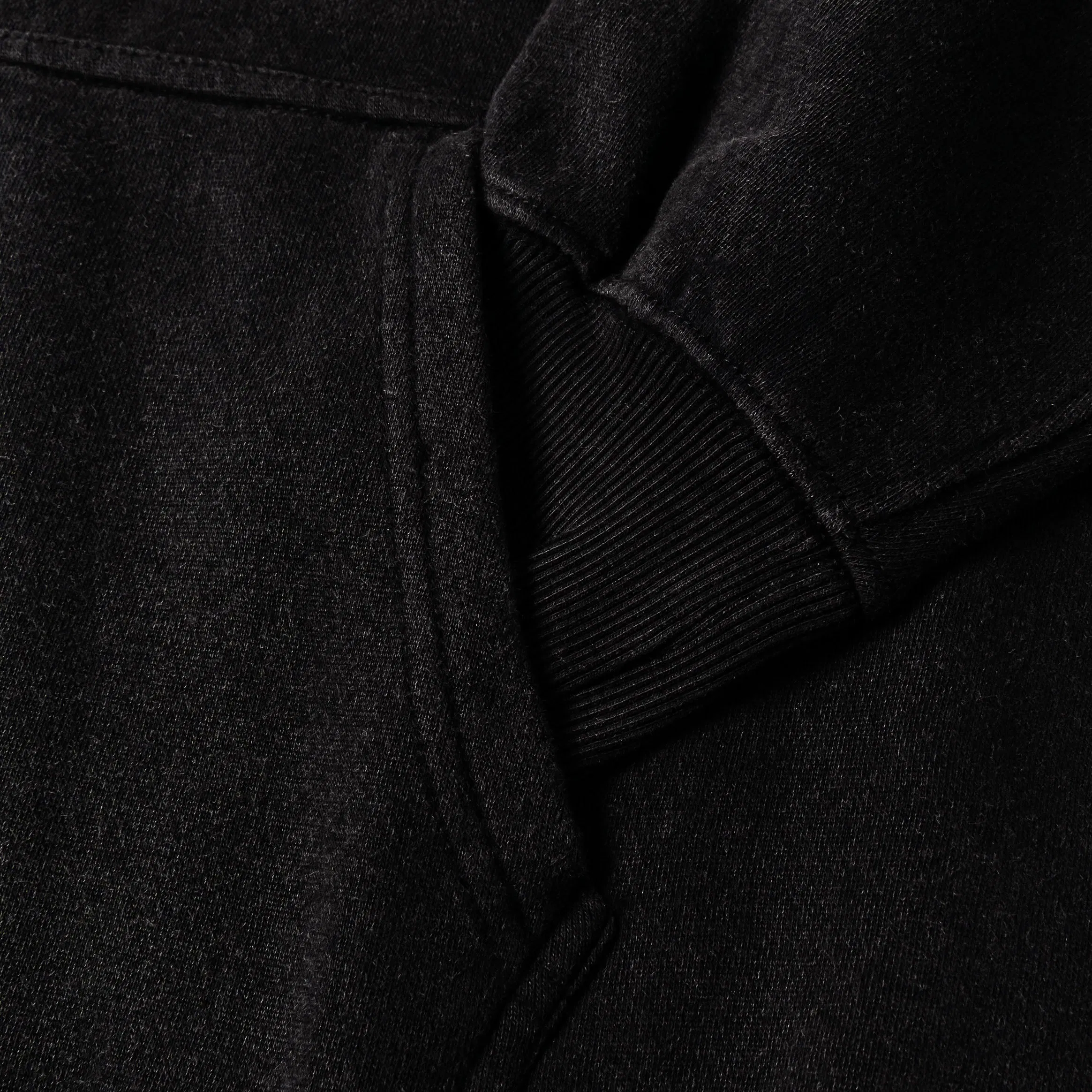 MAISON ARTICLE Washed Full Zip Mens Hoodie (Black/Black)