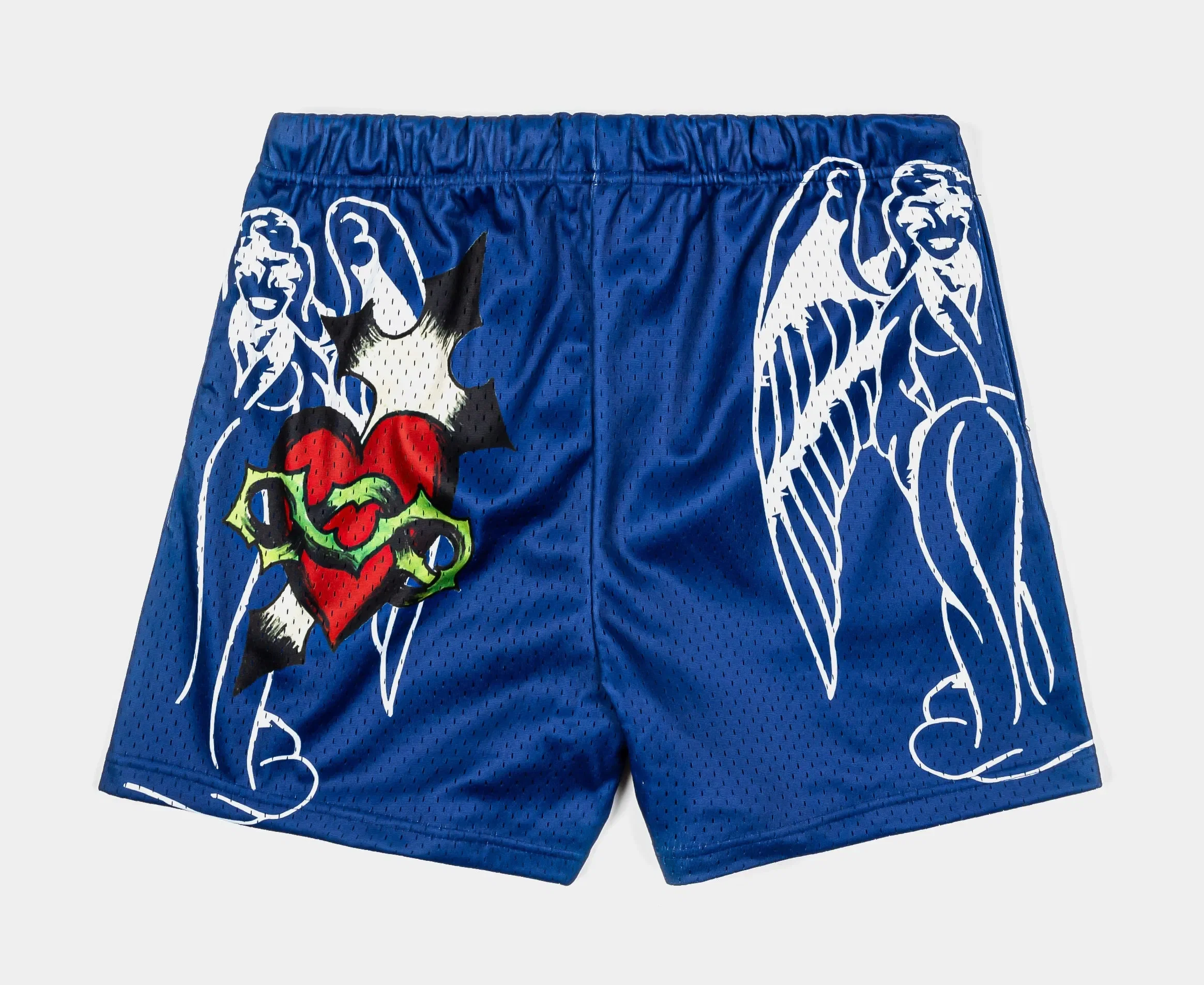 ED HARDY Cross Snake Mesh Mens Shorts (Blue/Red)