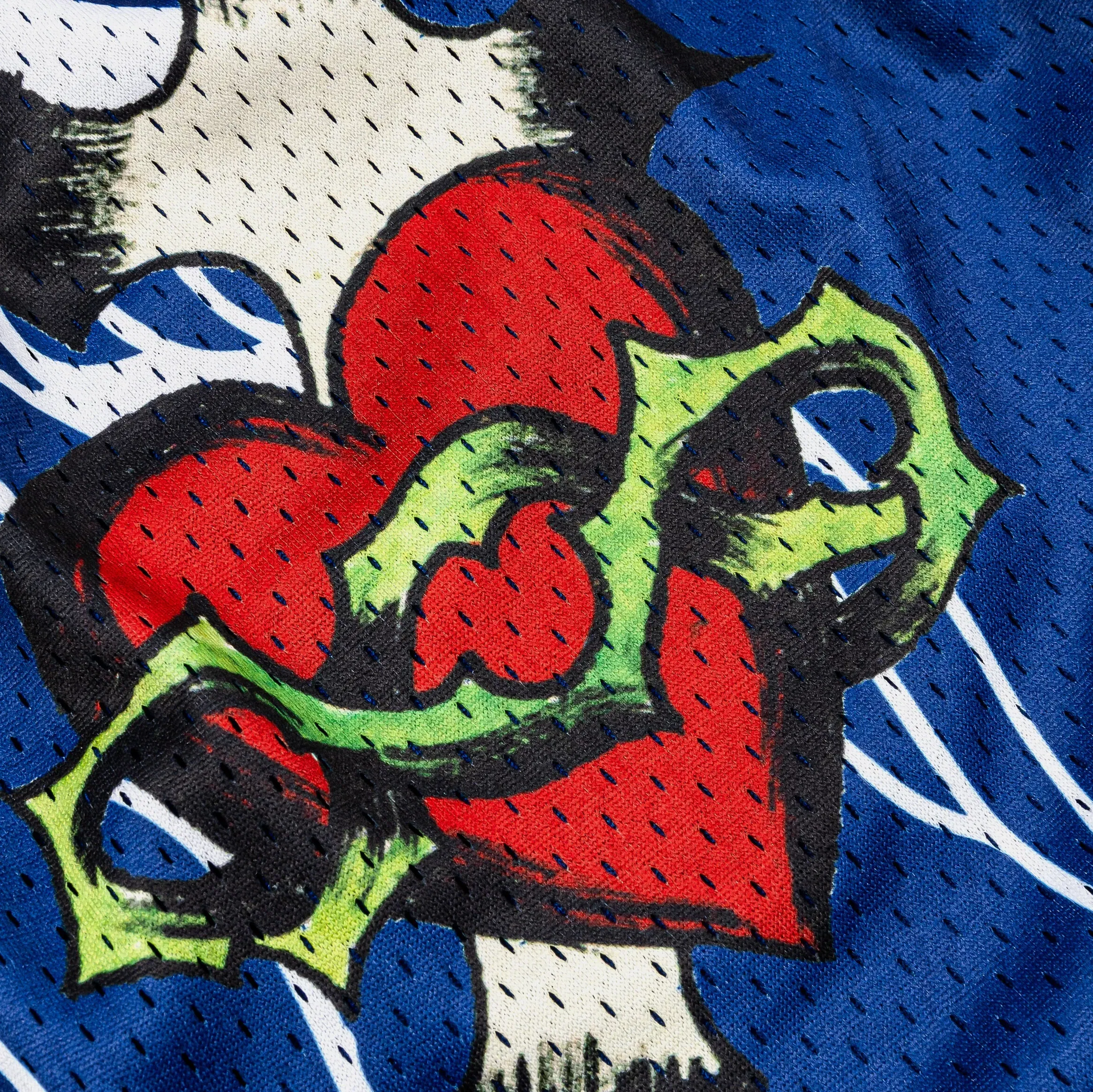 ED HARDY Cross Snake Mesh Mens Shorts (Blue/Red)