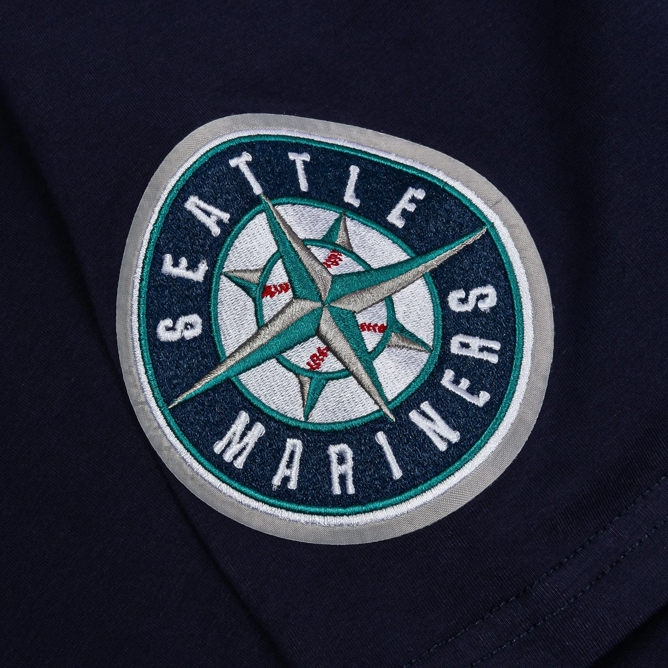PRO STANDARD Seattle Mariners Team Badge Mens Short Sleeve Shirt (Black/Blue)