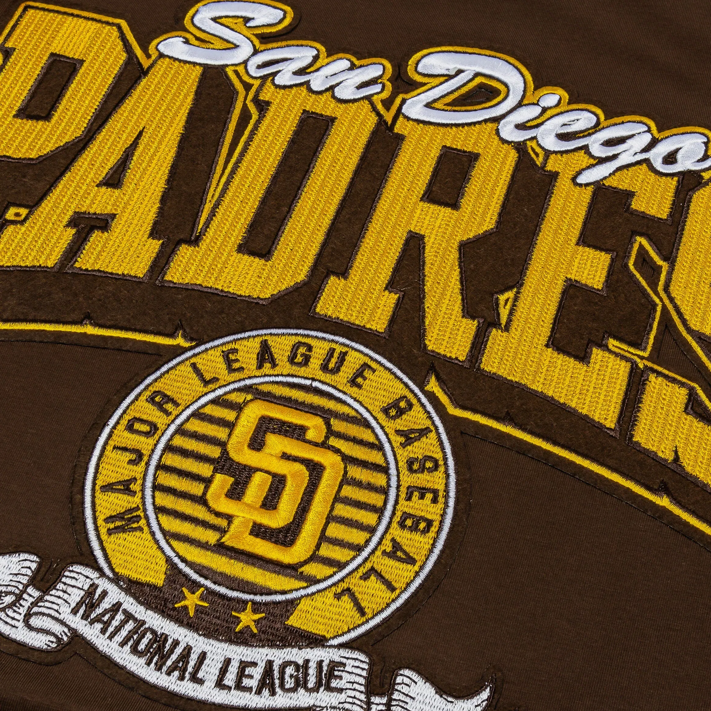 PRO STANDARD San Diego Padres Team Badge Mens Short Sleeve Shirt (Brown/Yellow)