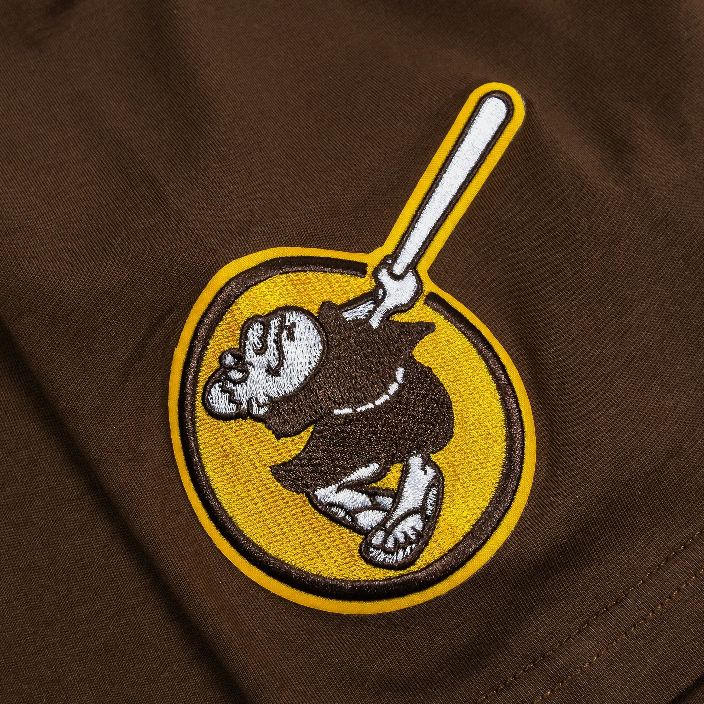 PRO STANDARD San Diego Padres Team Badge Mens Short Sleeve Shirt (Brown/Yellow)