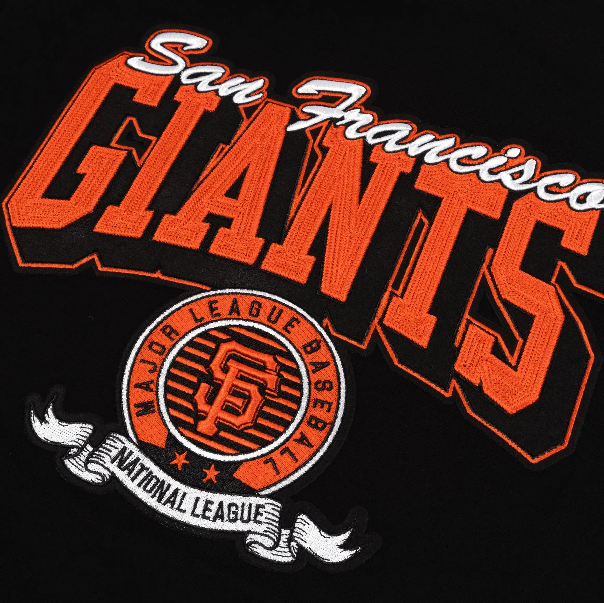 PRO STANDARD San Francisco Giants Team Badge Mens Short Sleeve Shirt (Black/Orange)
