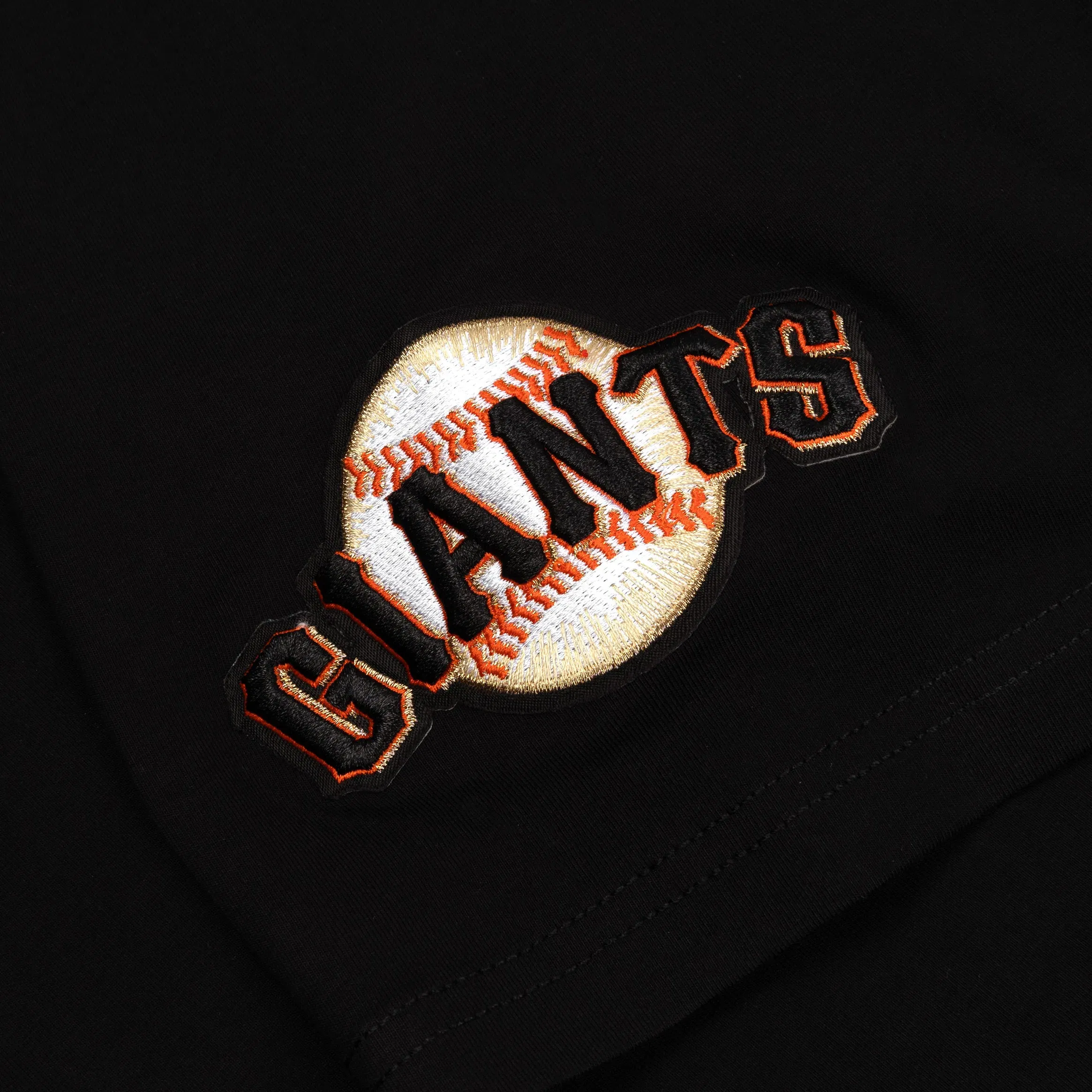 PRO STANDARD San Francisco Giants Team Badge Mens Short Sleeve Shirt (Black/Orange)