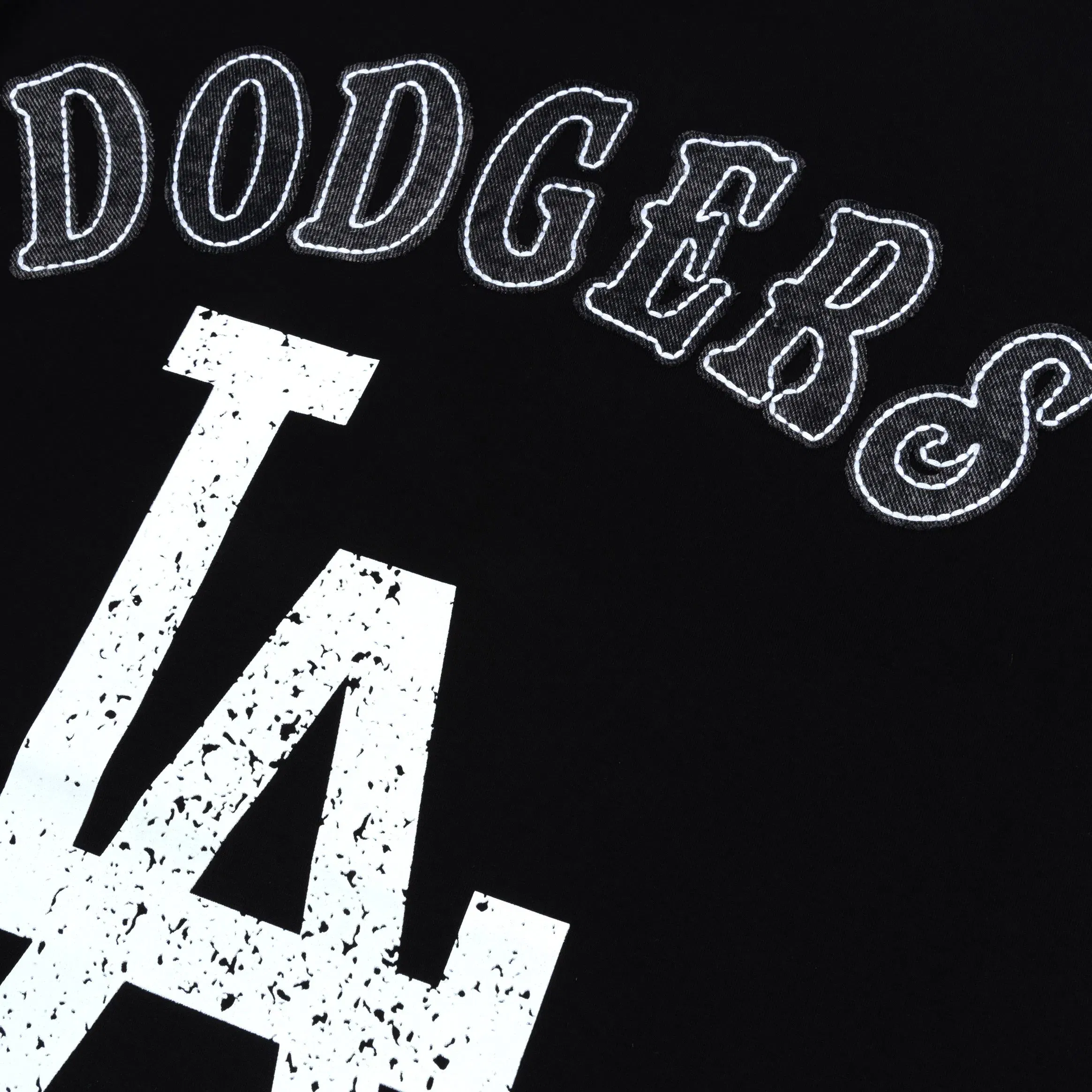 PRO STANDARD Los Angeles Dodgers Rebel Athletics Stacked Logo Mens Short Sleeve Shirt (Black/White)