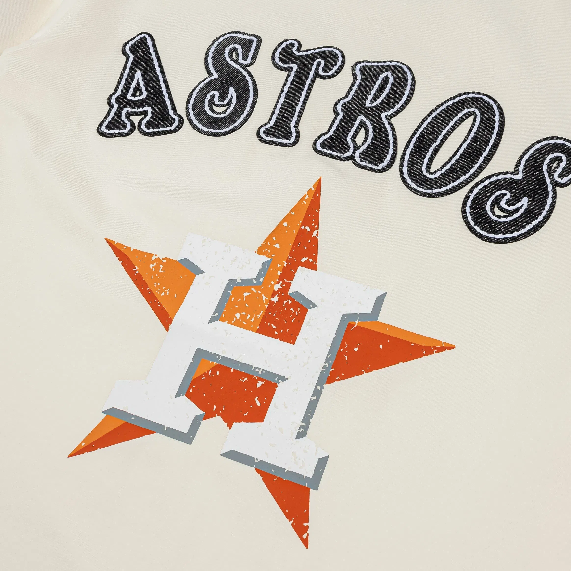 PRO STANDARD Houston Astros Rebel Athletics Stacked Logo Mens Short Sleeve Shirt (Black/Beige)