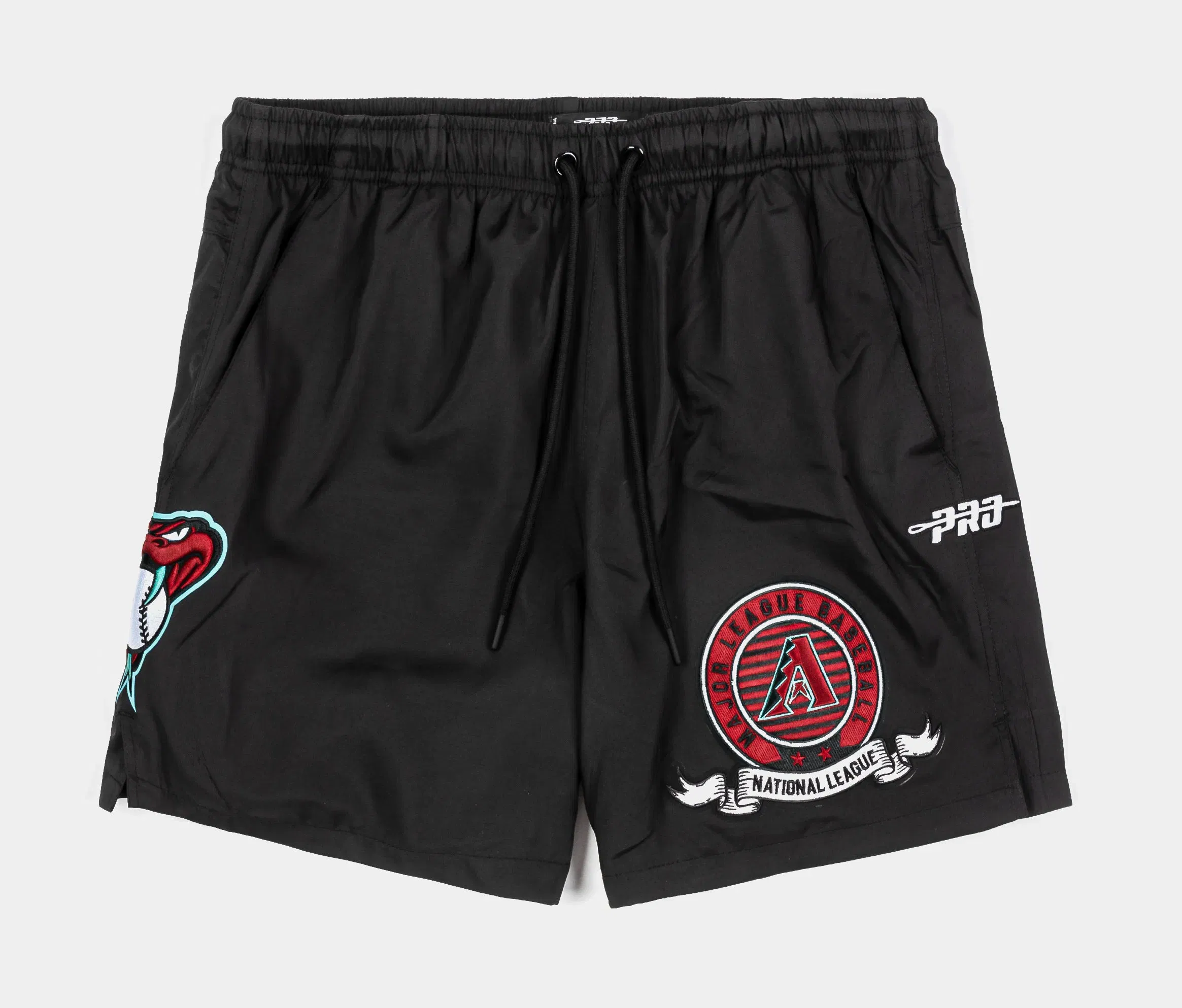 PRO STANDARD Arizona Diamondbacks Team Badge Woven Mens Shorts (Black/Red)