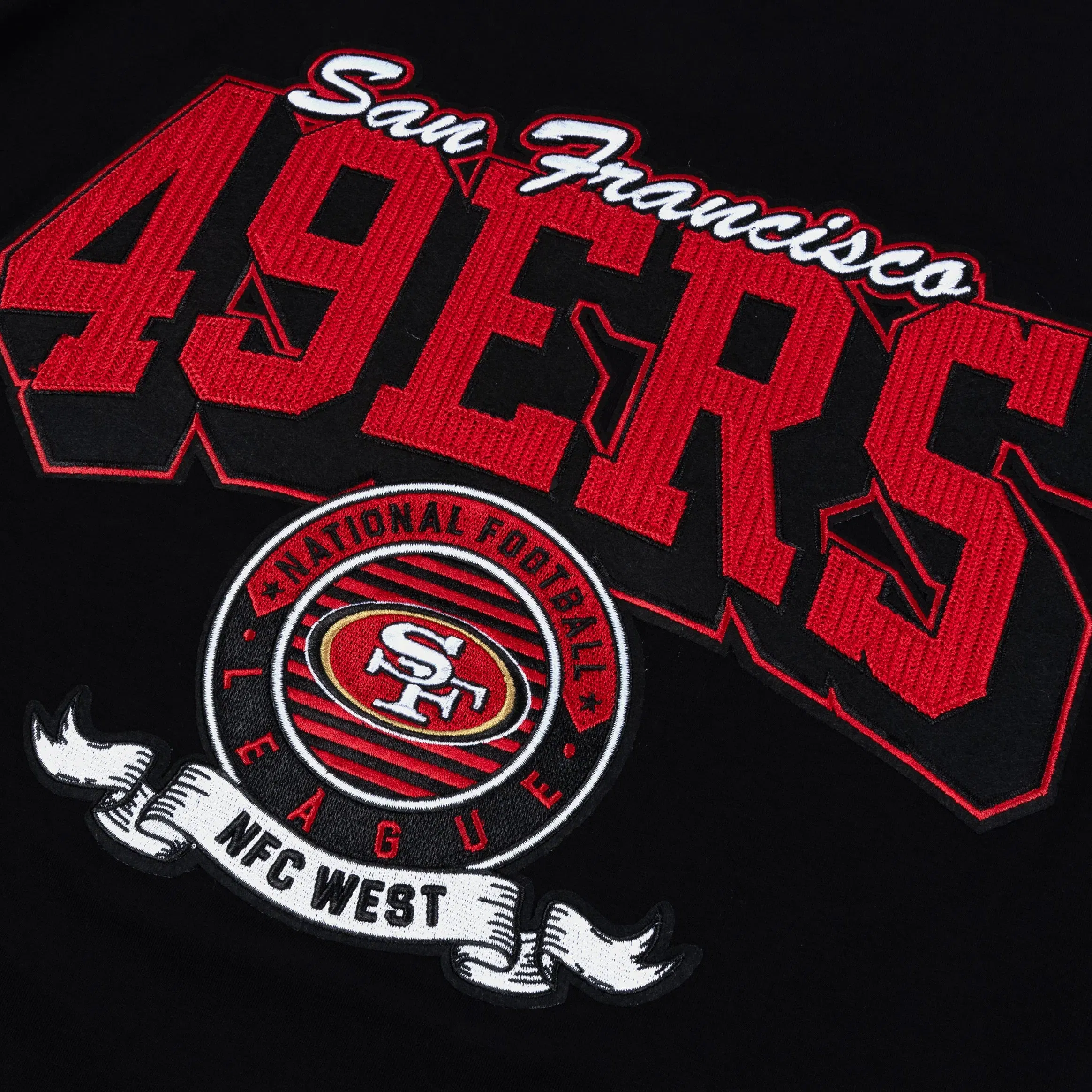 PRO STANDARD San Francisco 49ers Team Badge Mens Short Sleeve Shirt (Black/Red)