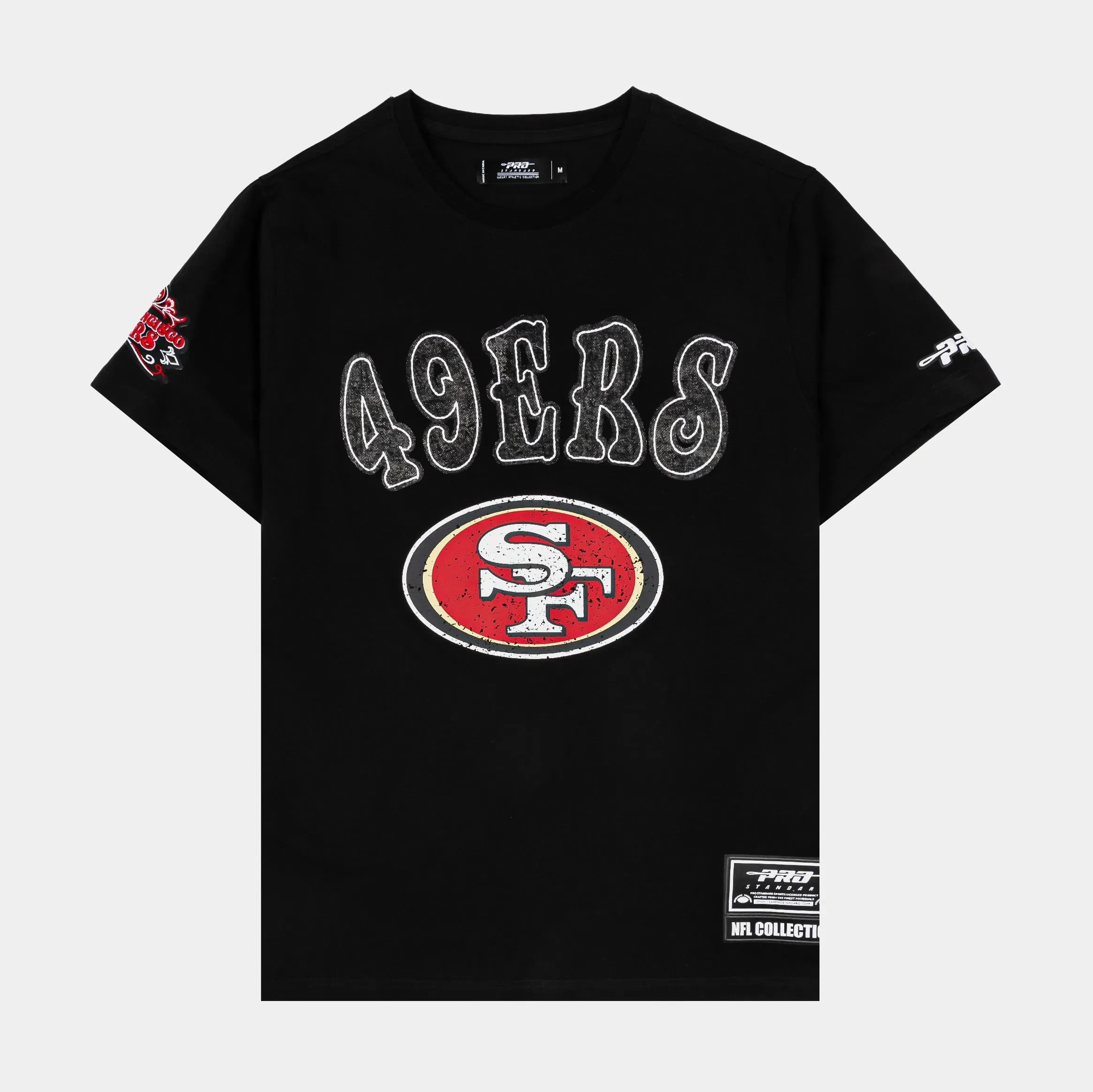 PRO STANDARD San Francisco 49ers Stacked Mens Short Sleeve Shirt (Black/Red)
