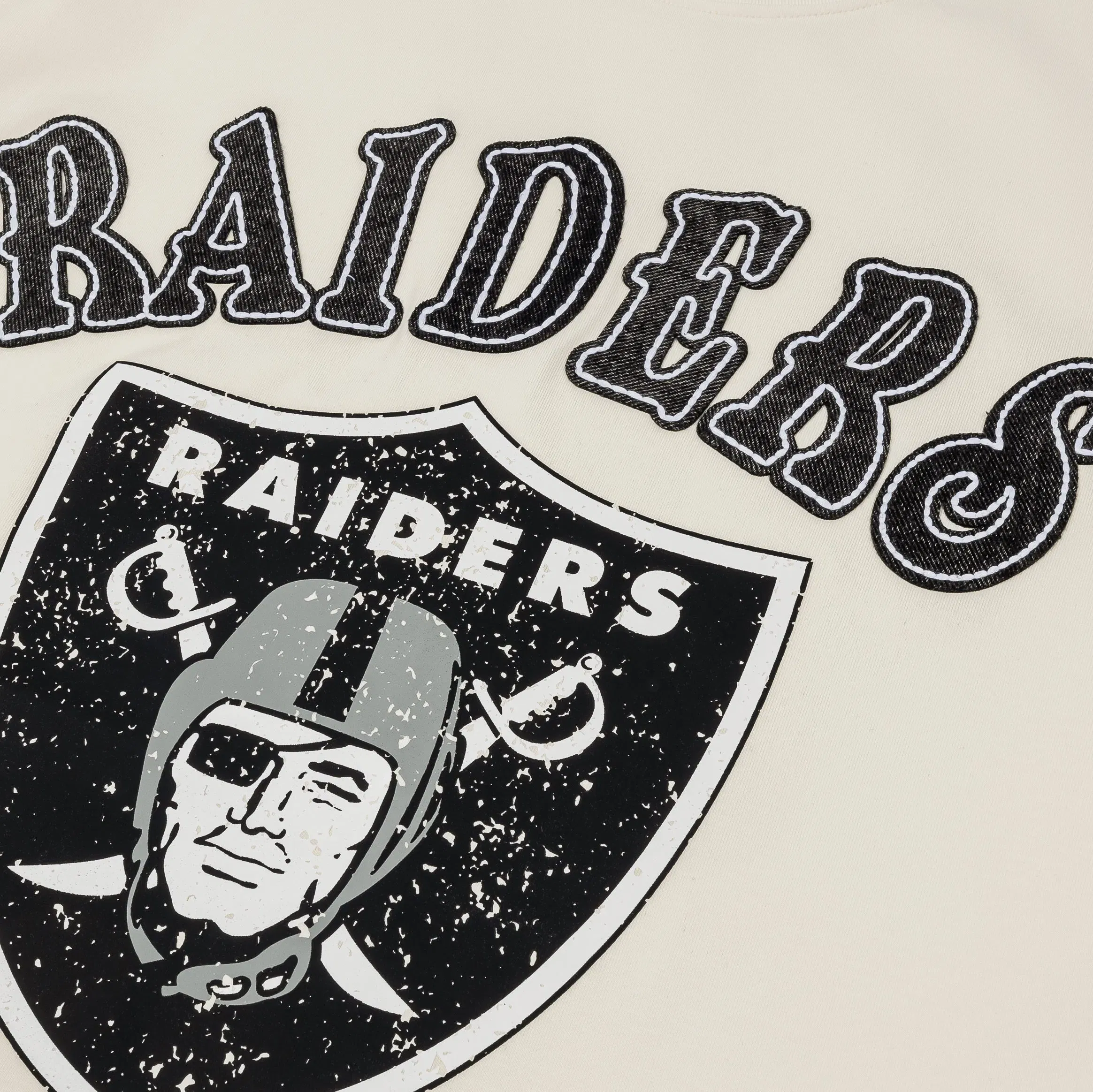 PRO STANDARD Las Vegas Raiders Stacked Logo Mens Short Sleeve Shirt (Black/Beige)