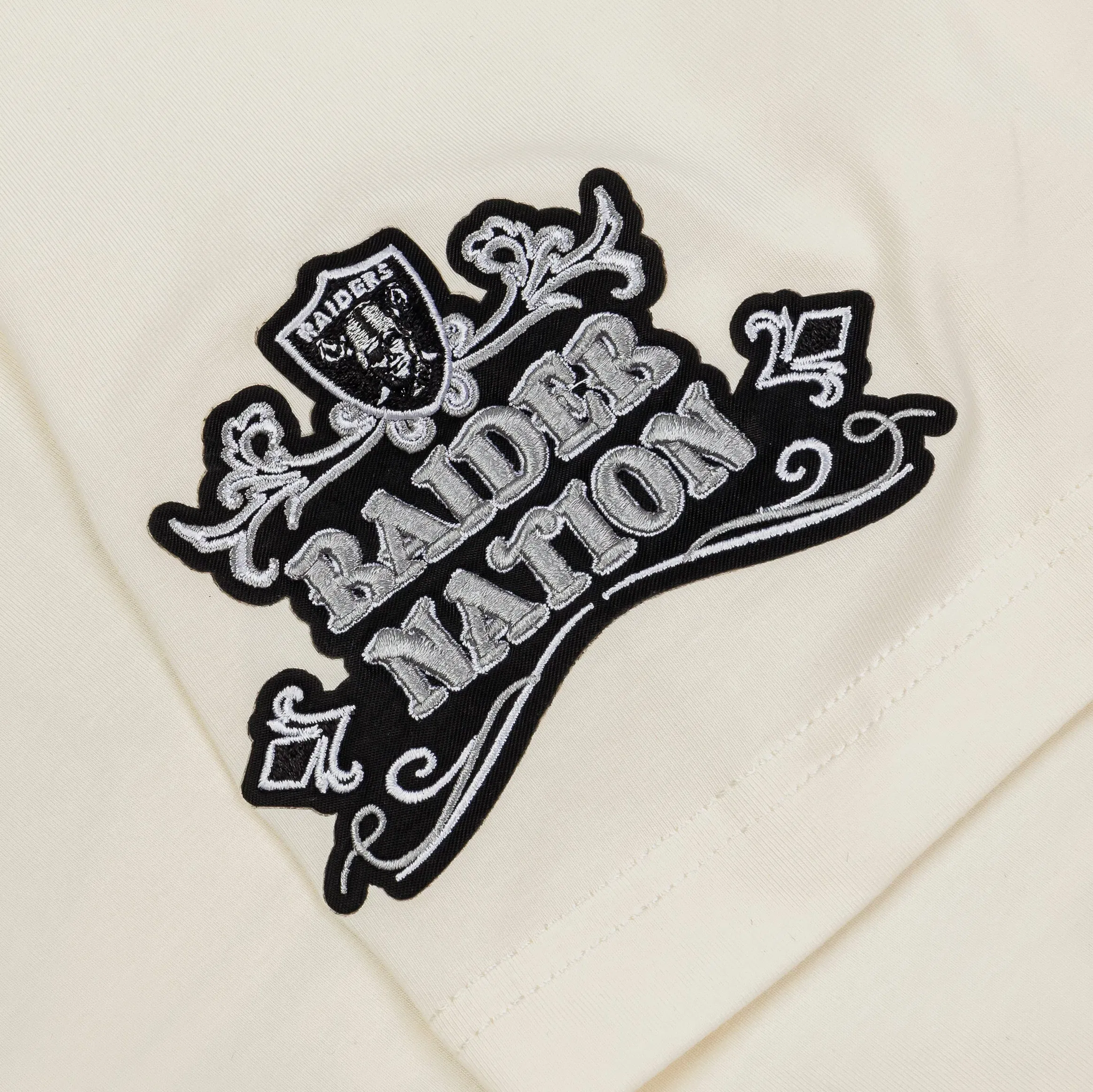 PRO STANDARD Las Vegas Raiders Stacked Logo Mens Short Sleeve Shirt (Black/Beige)