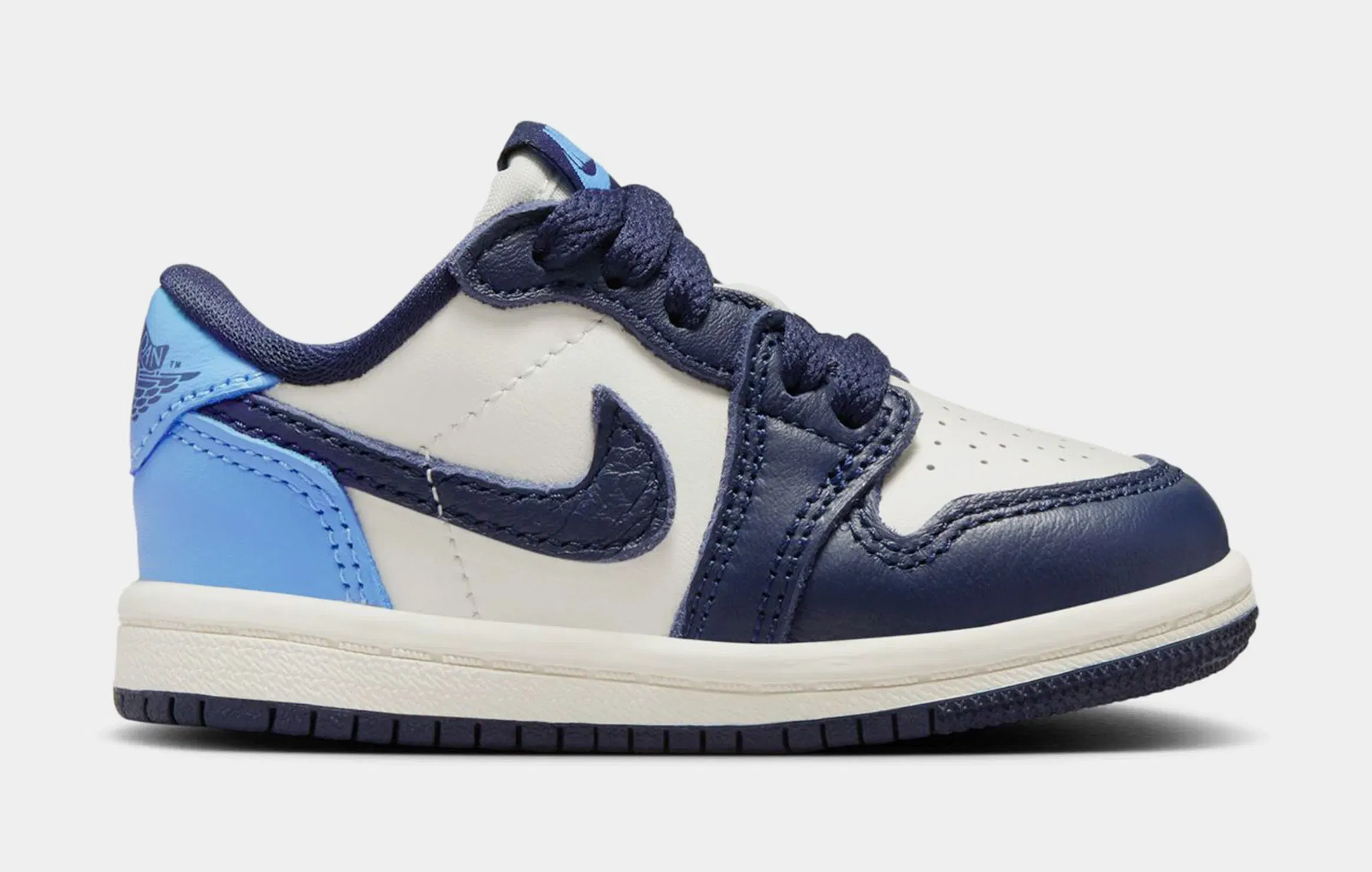 Air Jordan 1 Retro Low OG Obsidian Infant Toddler Lifestyle Shoes (Obsidian/University Blue/Sail)