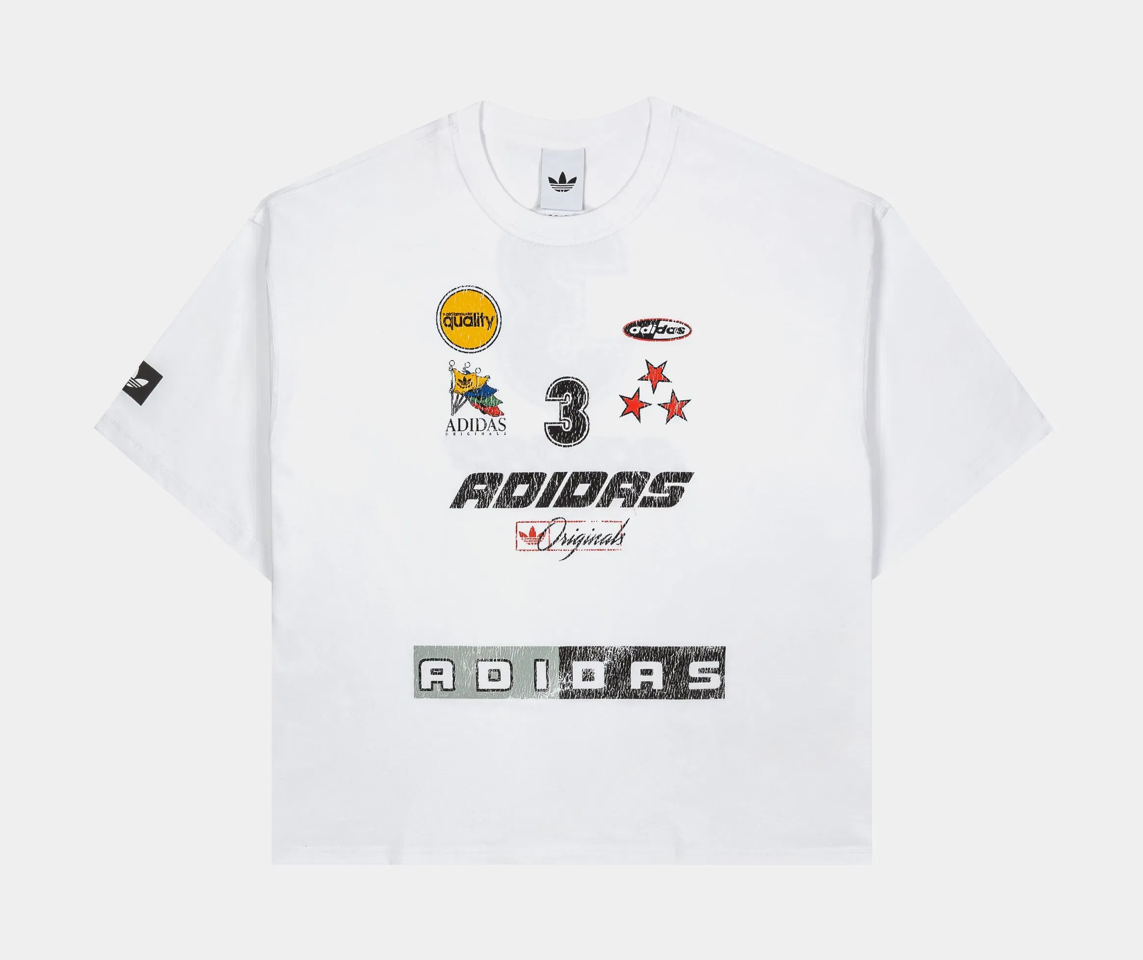 adidas Originals OG World Mens Short Sleeve Shirt (White/Black)