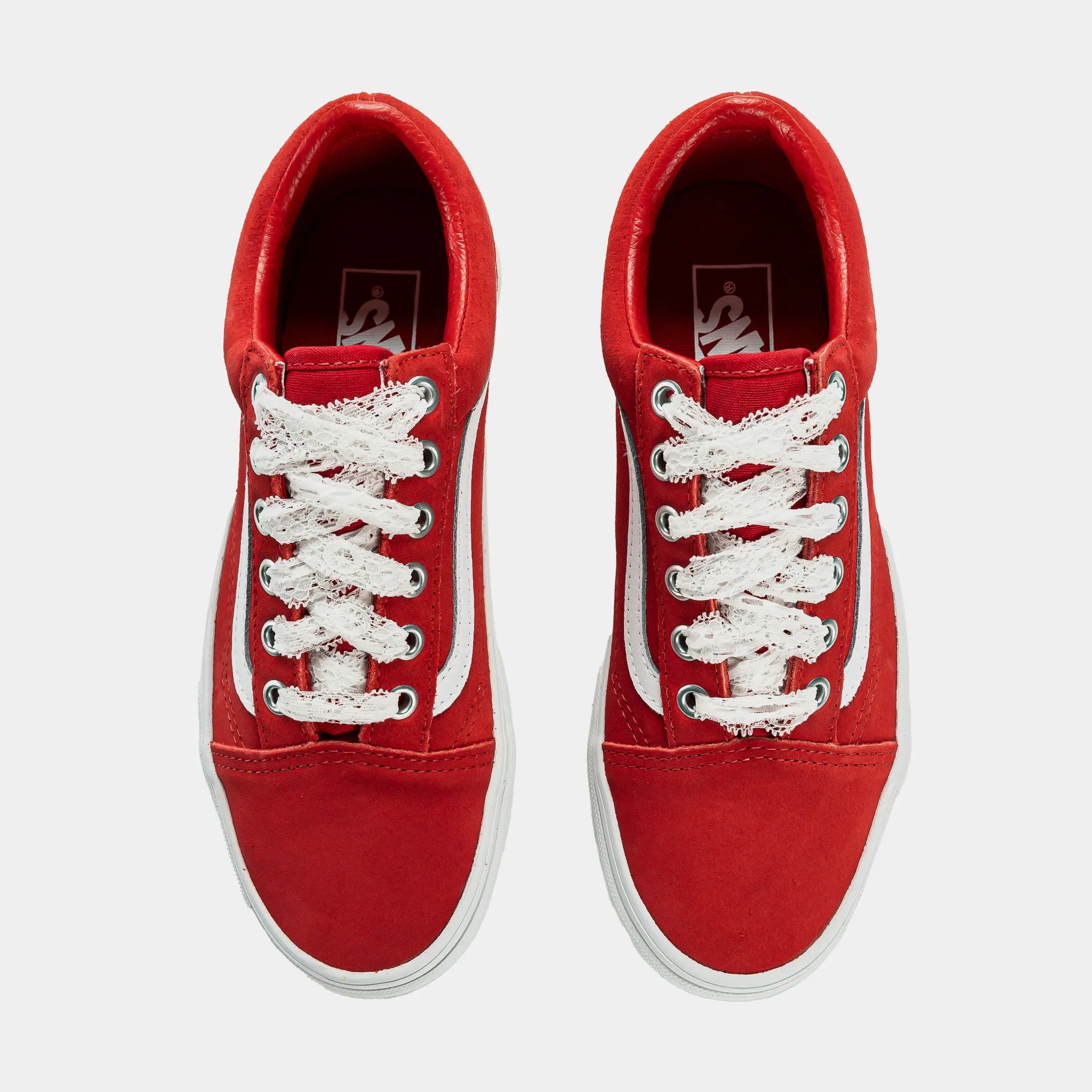 Vans Old Skool Pop Lace Womens Lifestyle Shoes (Red/White)