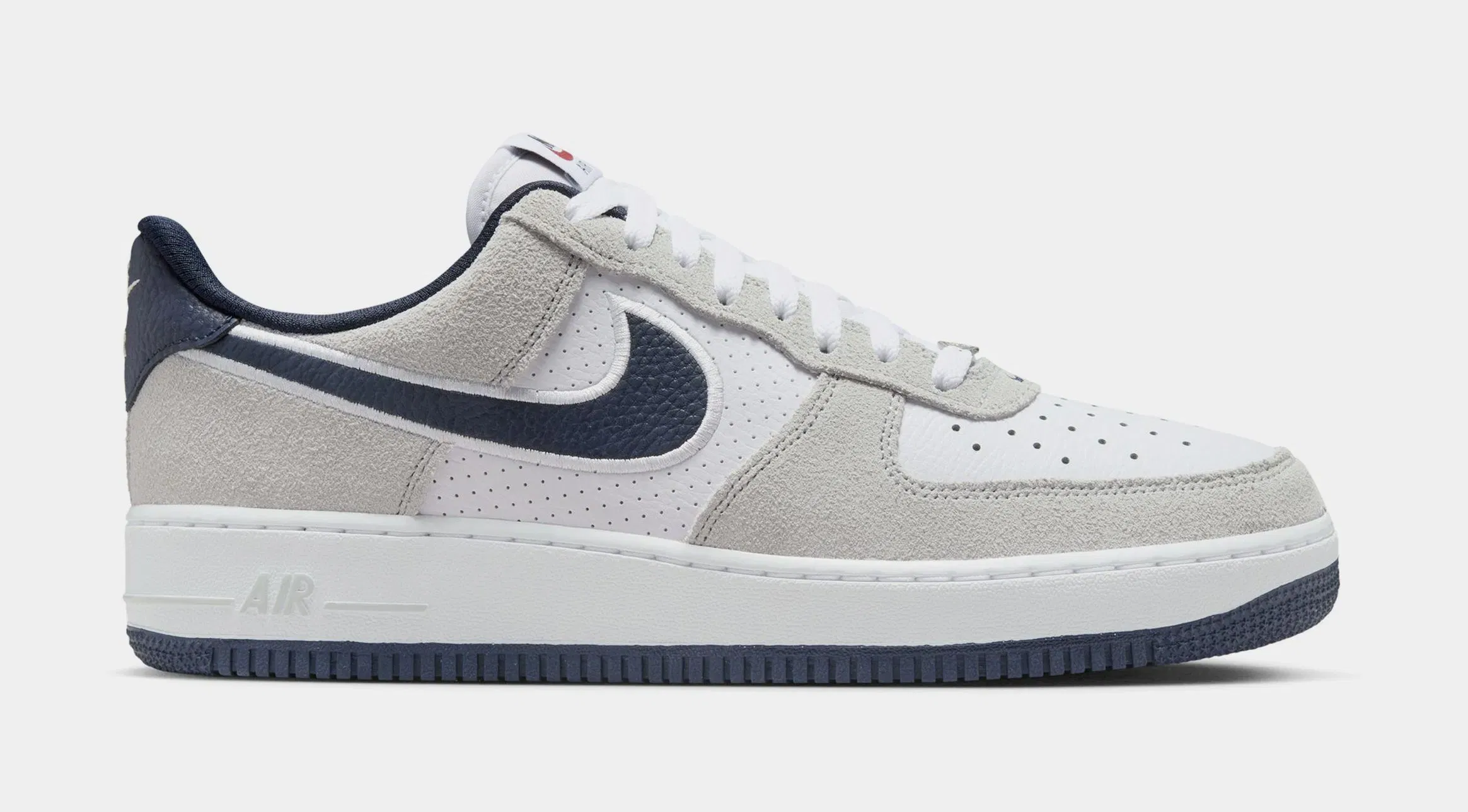 Nike Air Force 1'07 Mens Lifestyle Shoes (White/Obsidian/Pure Platinum/Team Red)