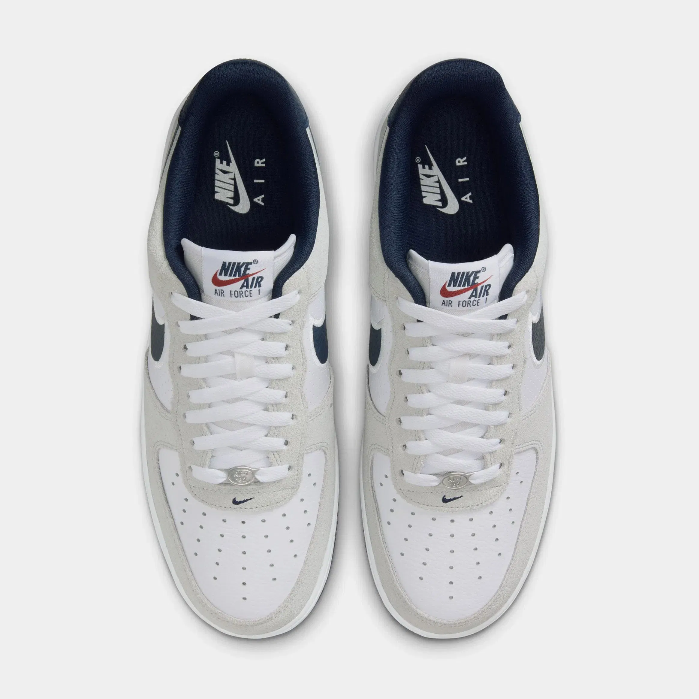 Nike Air Force 1'07 Mens Lifestyle Shoes (White/Obsidian/Pure Platinum/Team Red)